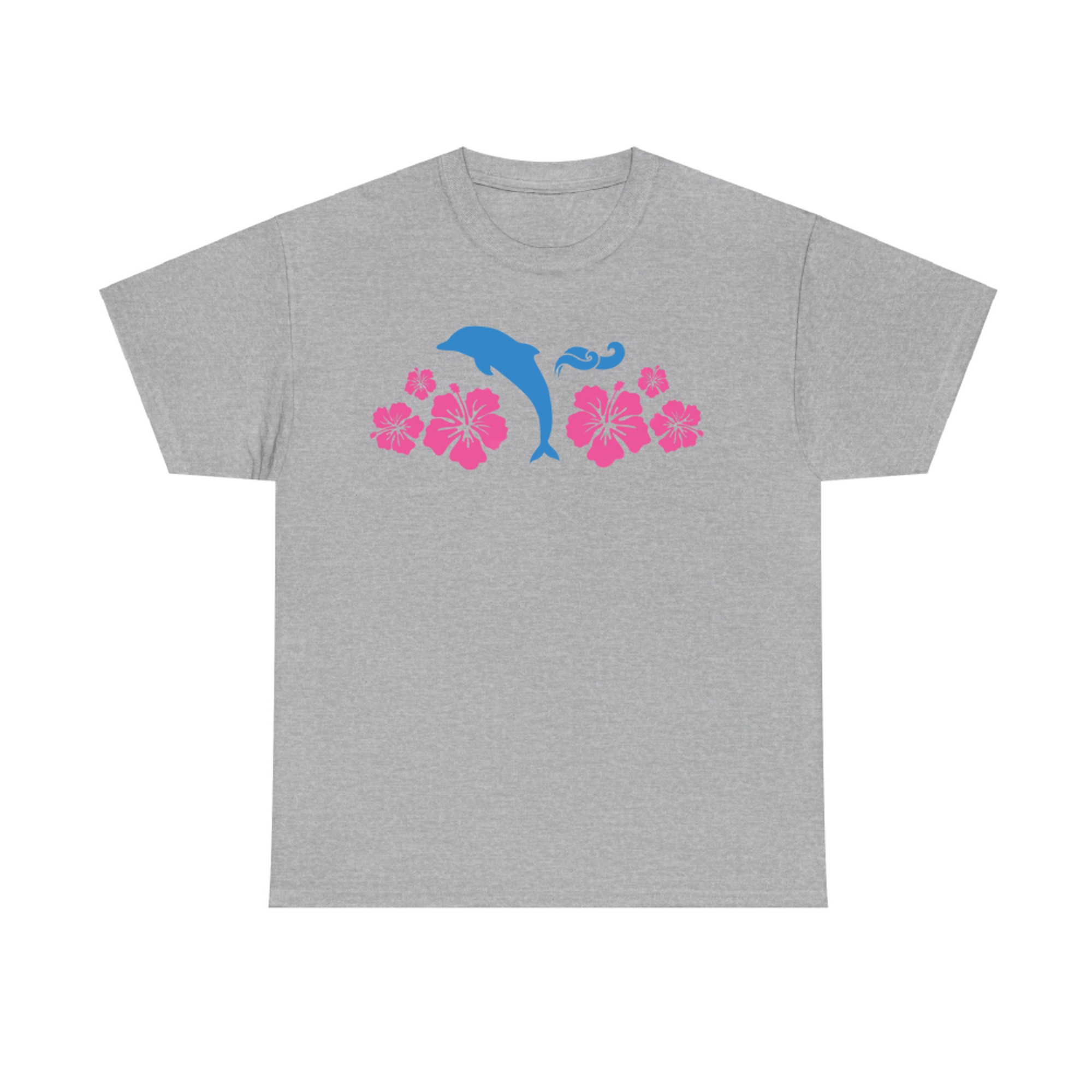 Womens Dolphin & Flowers Coconut Girl Y2K 2000s Aesthetic Summer T-Shirt