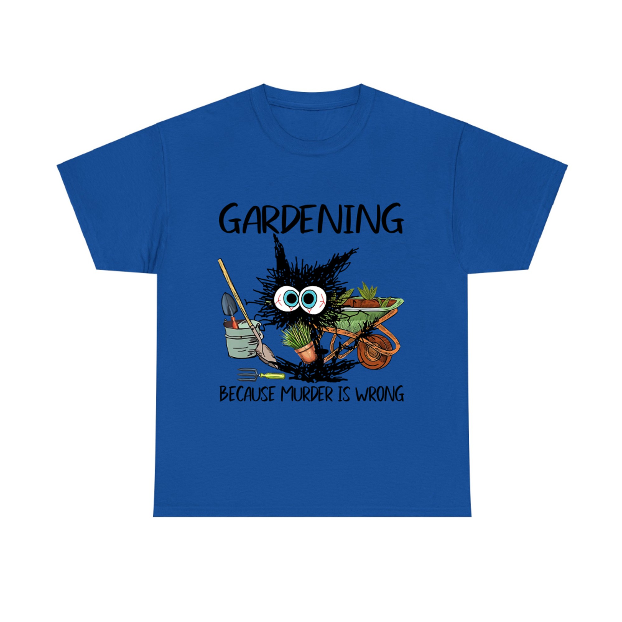Black Cat Do Gardening Because Murder Is Wrong T-Shirt concept Light Pink