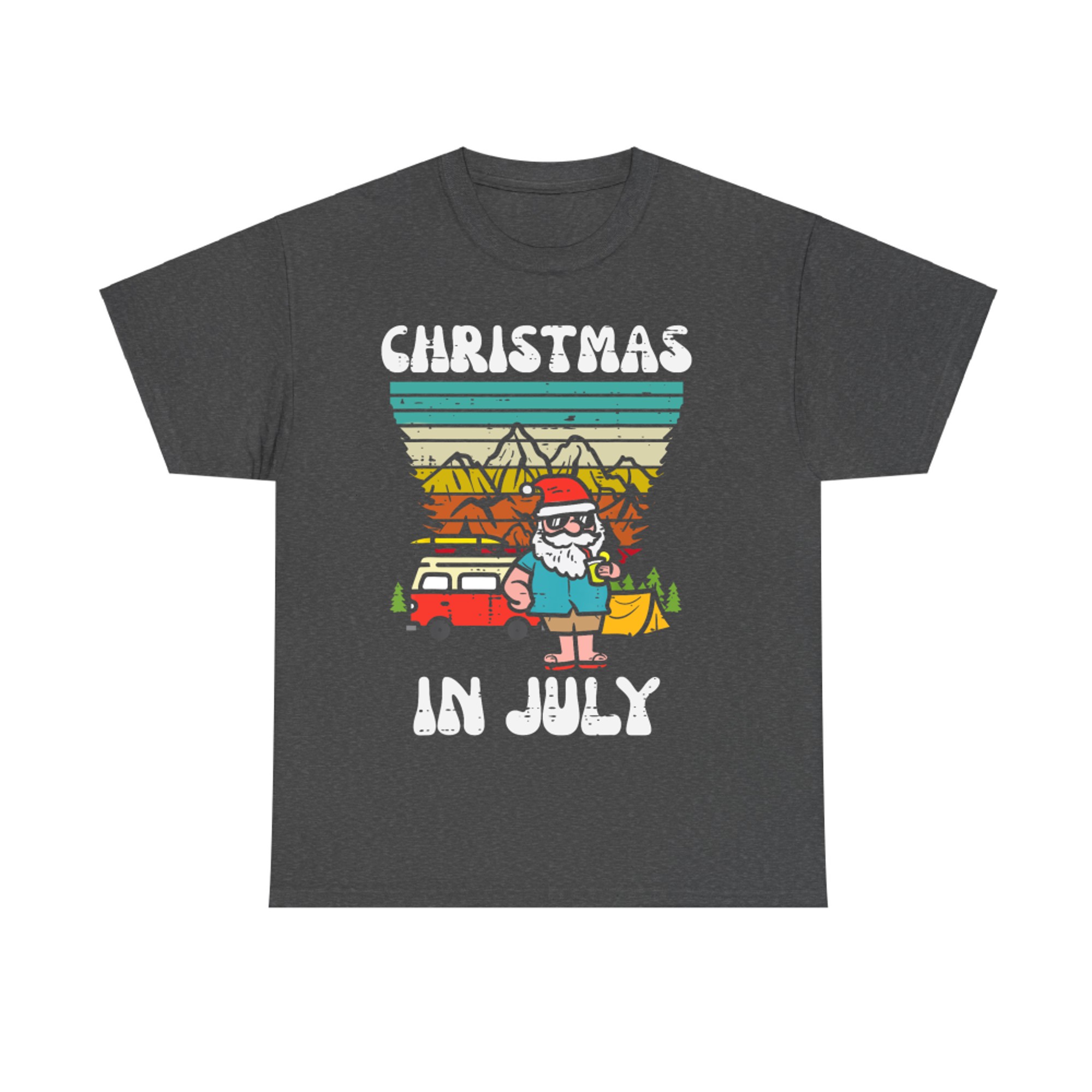 Christmas In July Camper Van Santa Retro Xmas T-Shirt