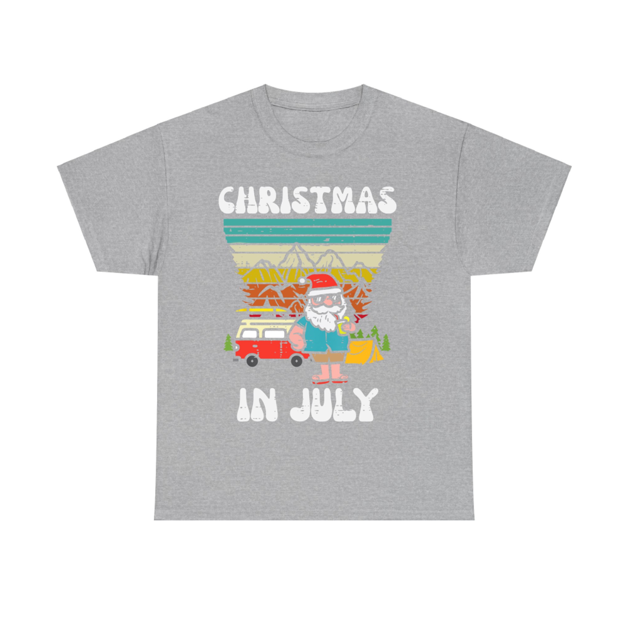Christmas In July Camper Van Santa Retro Xmas T-Shirt
