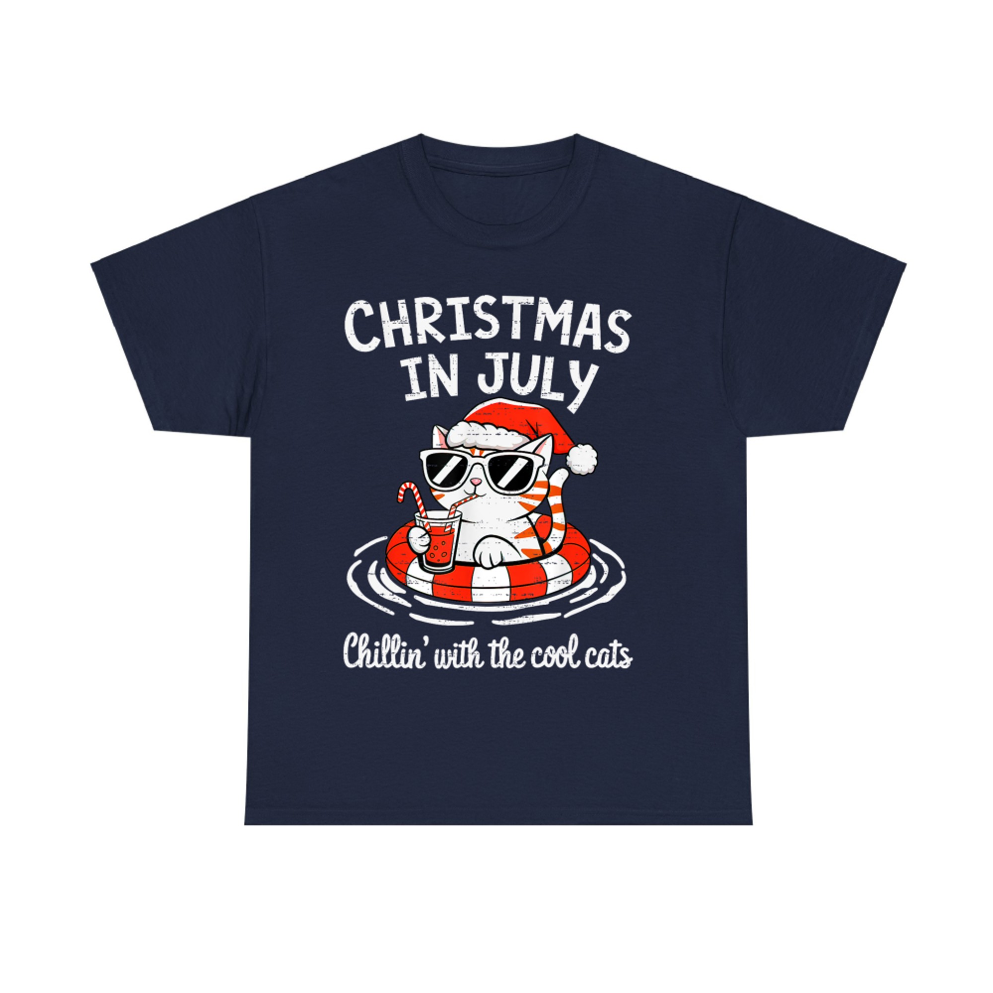Christmas in July Chillin With The Cool Cats Xmas Summer T-Shirt