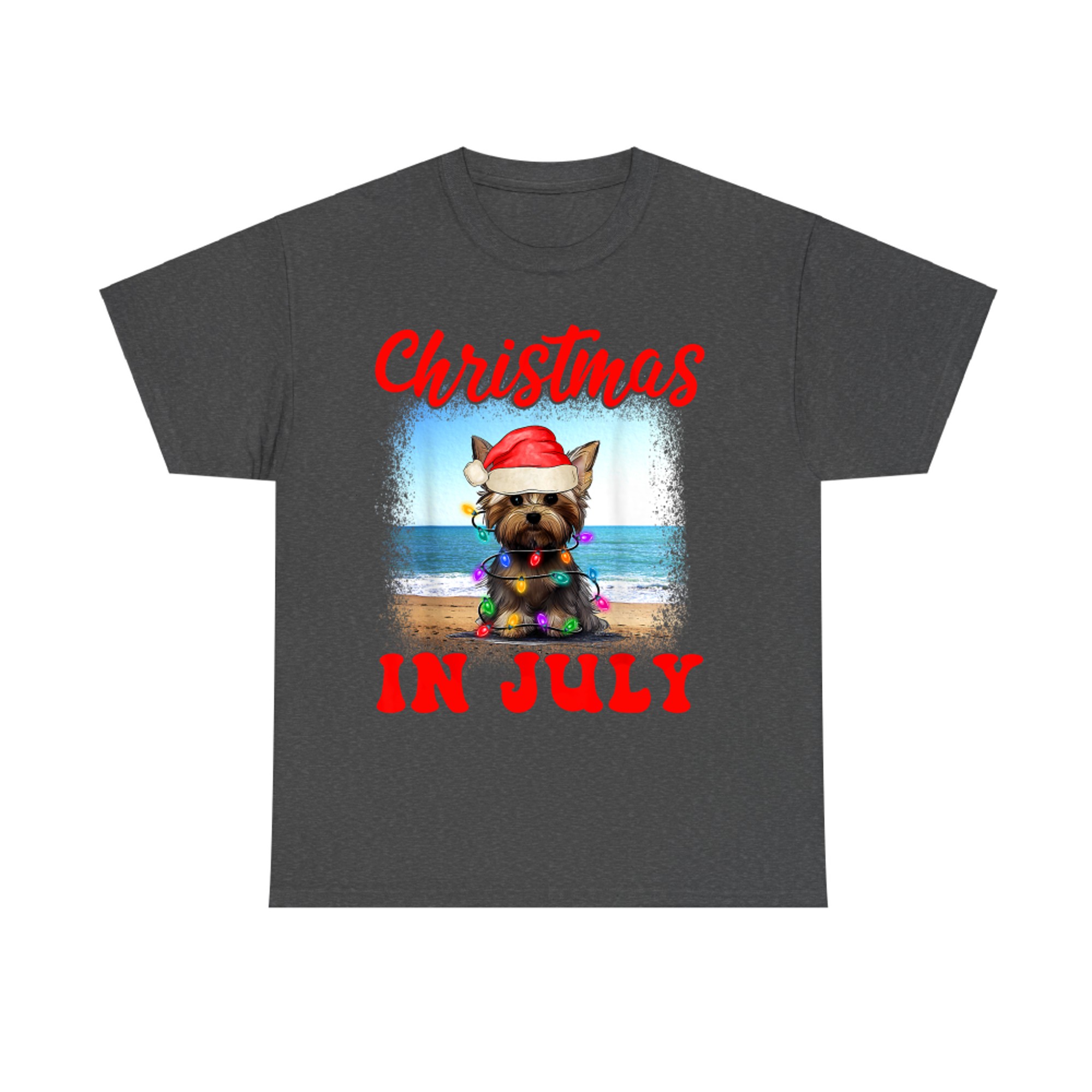 Christmas in July Dog Lover Xmas Funny Yorkie Mom Summer T-Shirt
