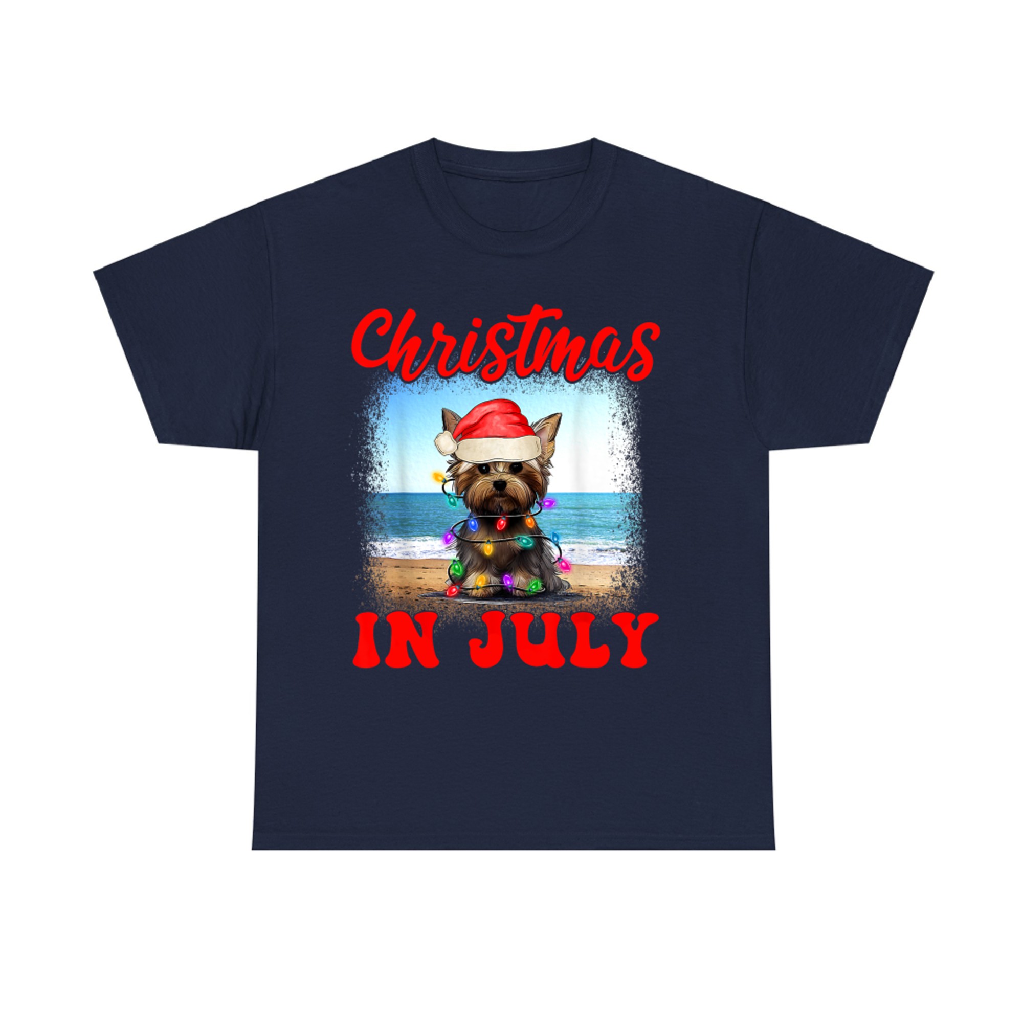 Christmas in July Dog Lover Xmas Funny Yorkie Mom Summer T-Shirt
