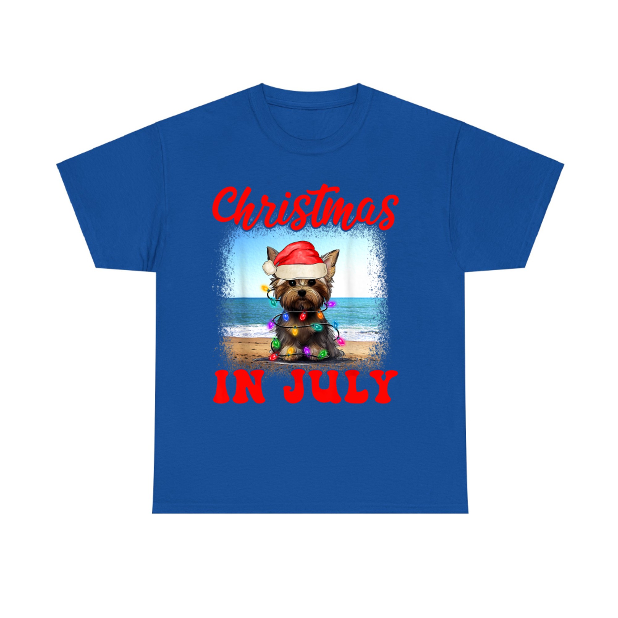 Christmas in July Dog Lover Xmas Funny Yorkie Mom Summer T-Shirt