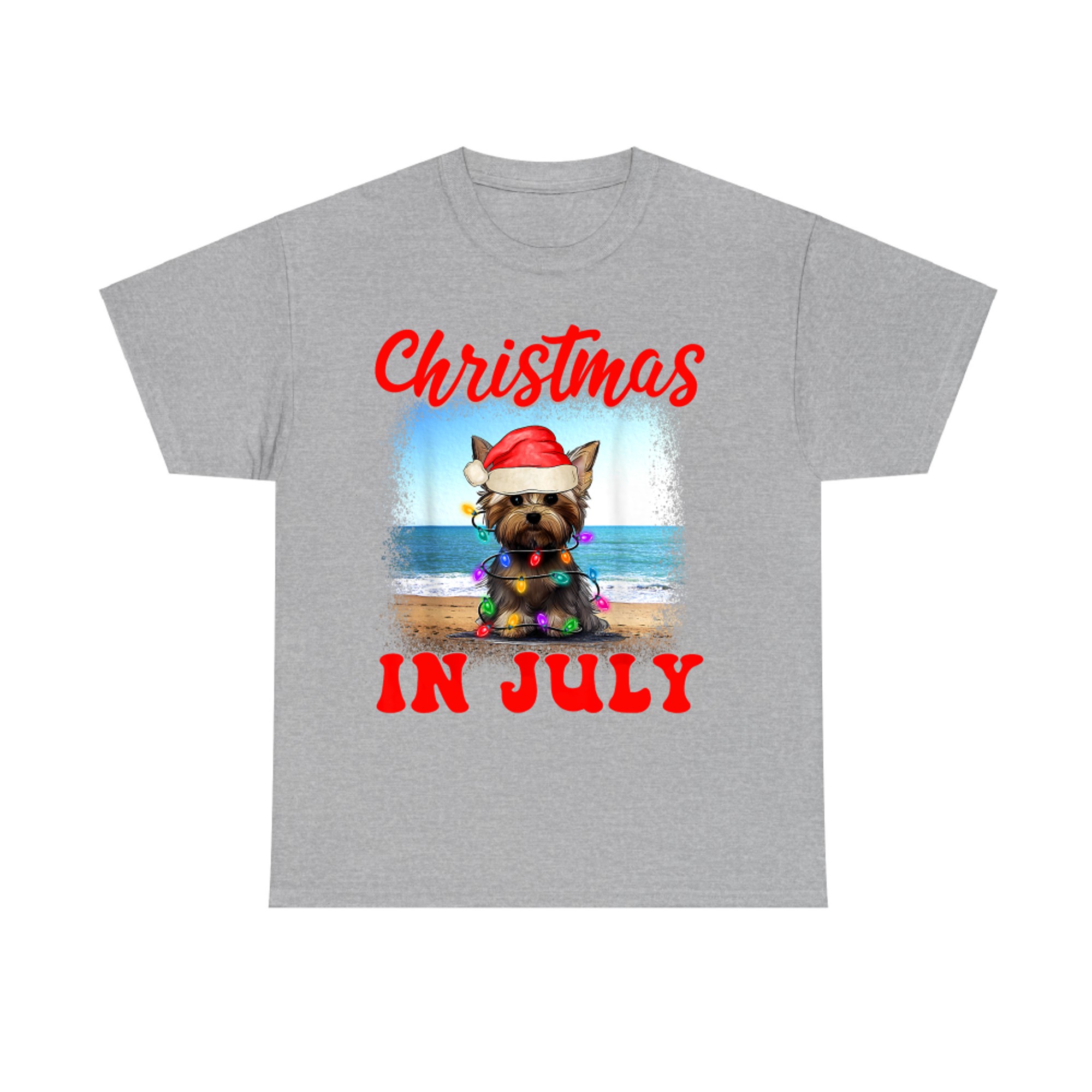 Christmas in July Dog Lover Xmas Funny Yorkie Mom Summer T-Shirt