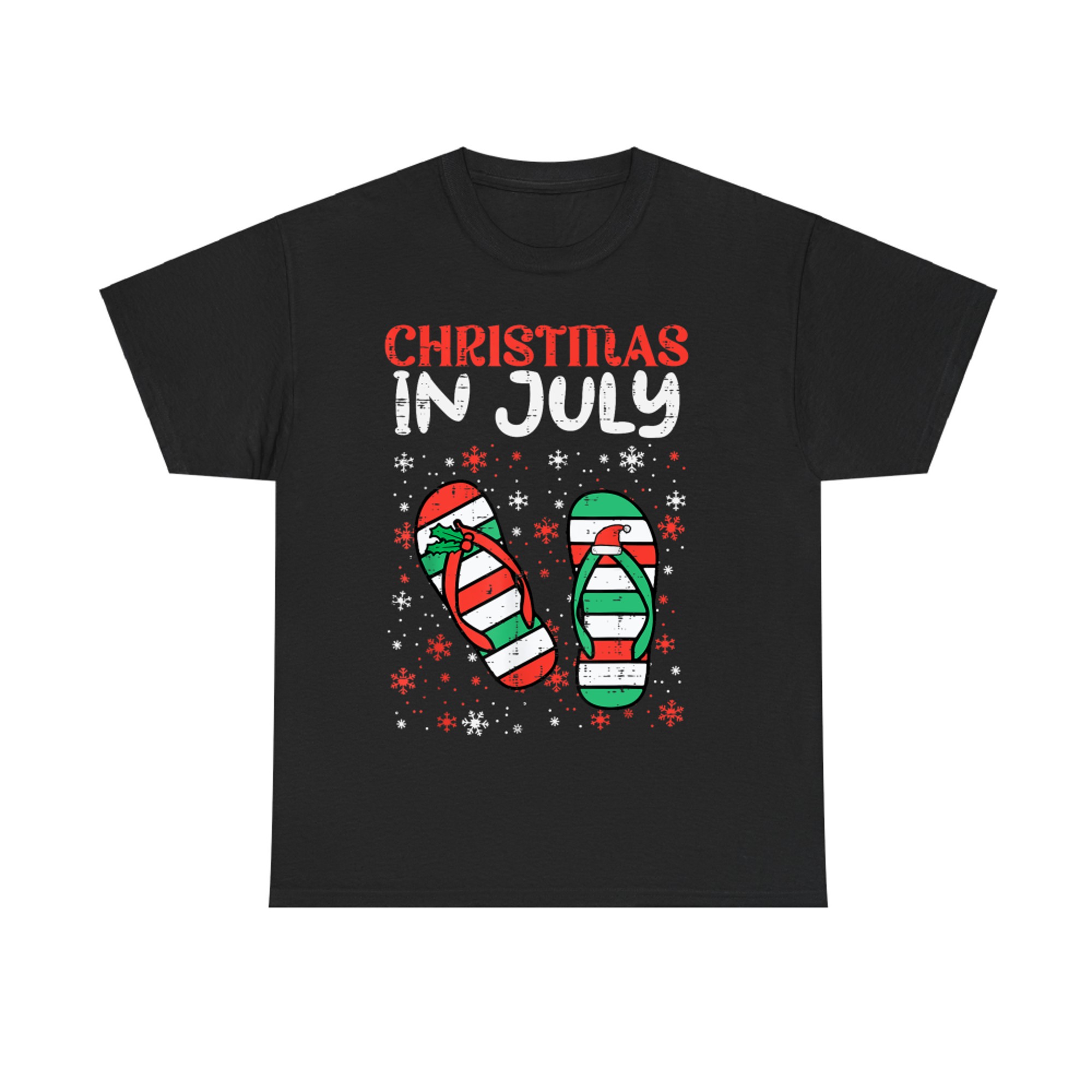 Christmas In July Flip Flops Beach Summer T-Shirt
