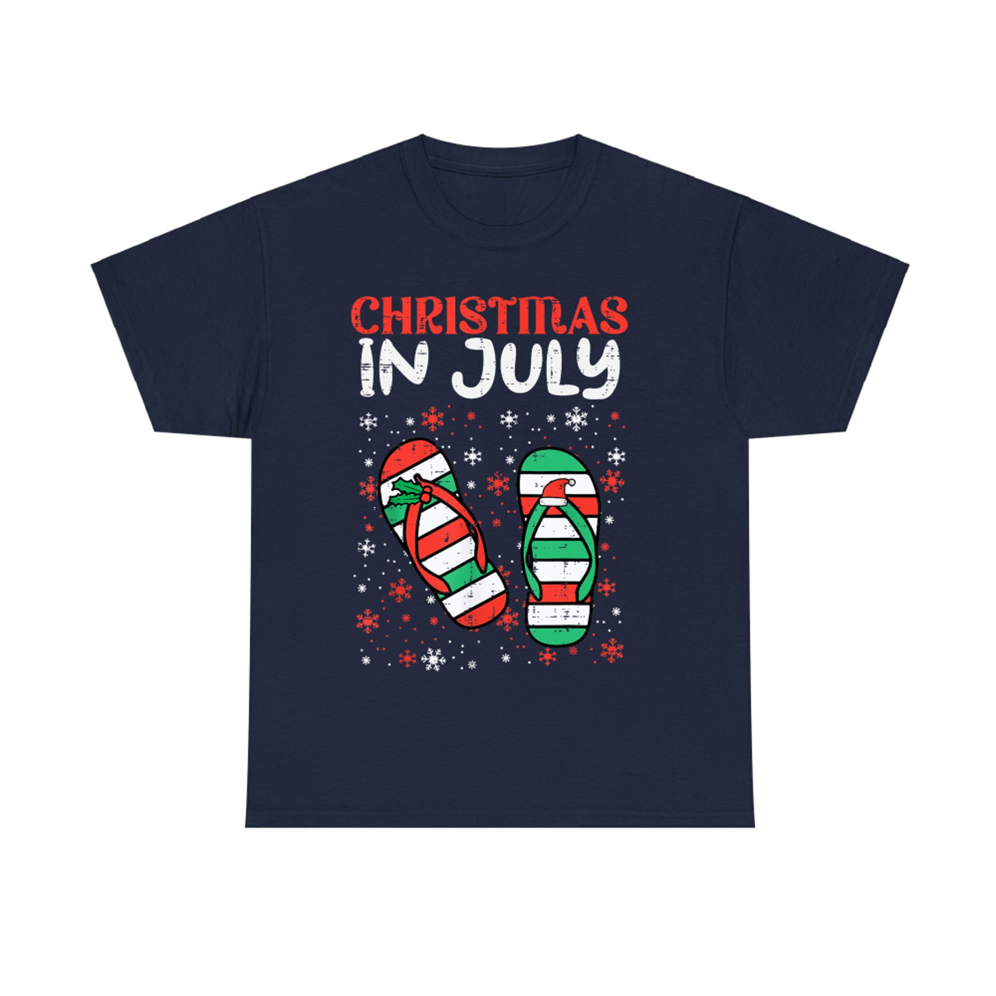 Christmas In July Flip Flops Beach Summer T-Shirt