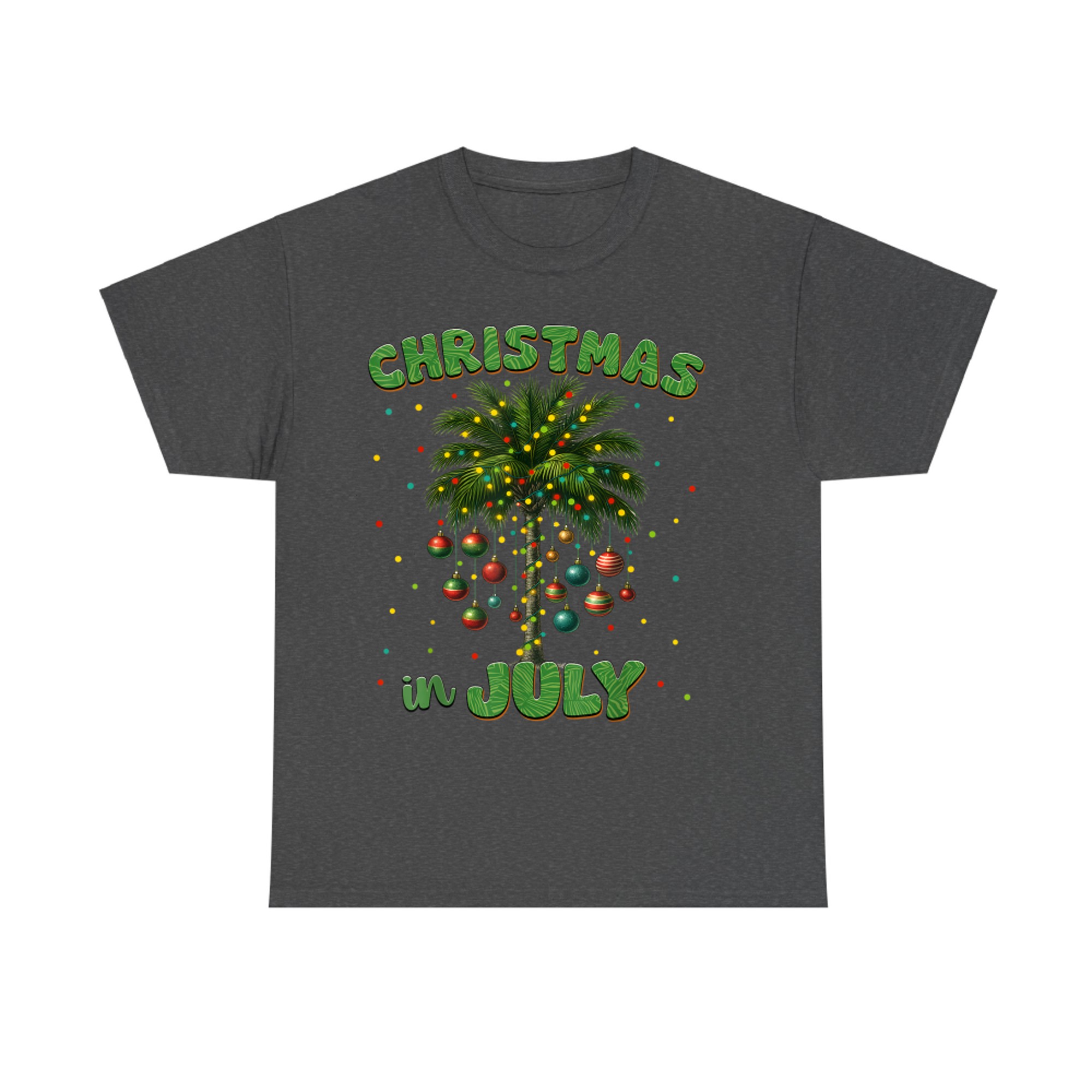 Christmas In July Palm Tree Hawaii Beach Summer Vacation T-Shirt