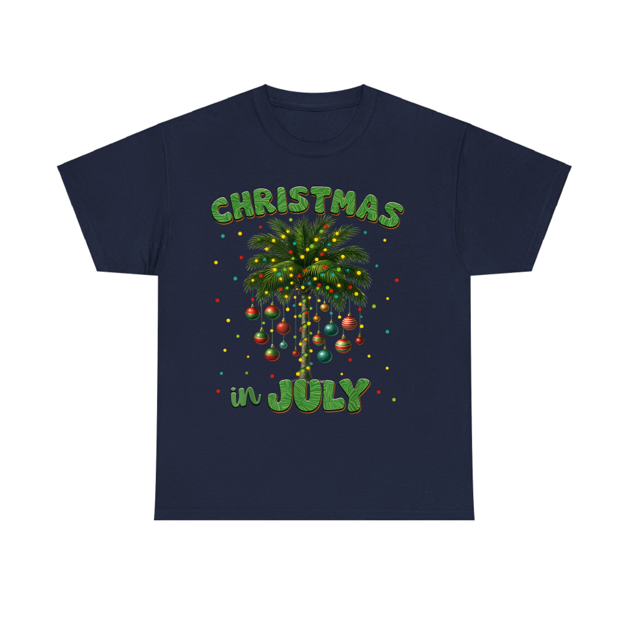 Christmas In July Palm Tree Hawaii Beach Summer Vacation T-Shirt
