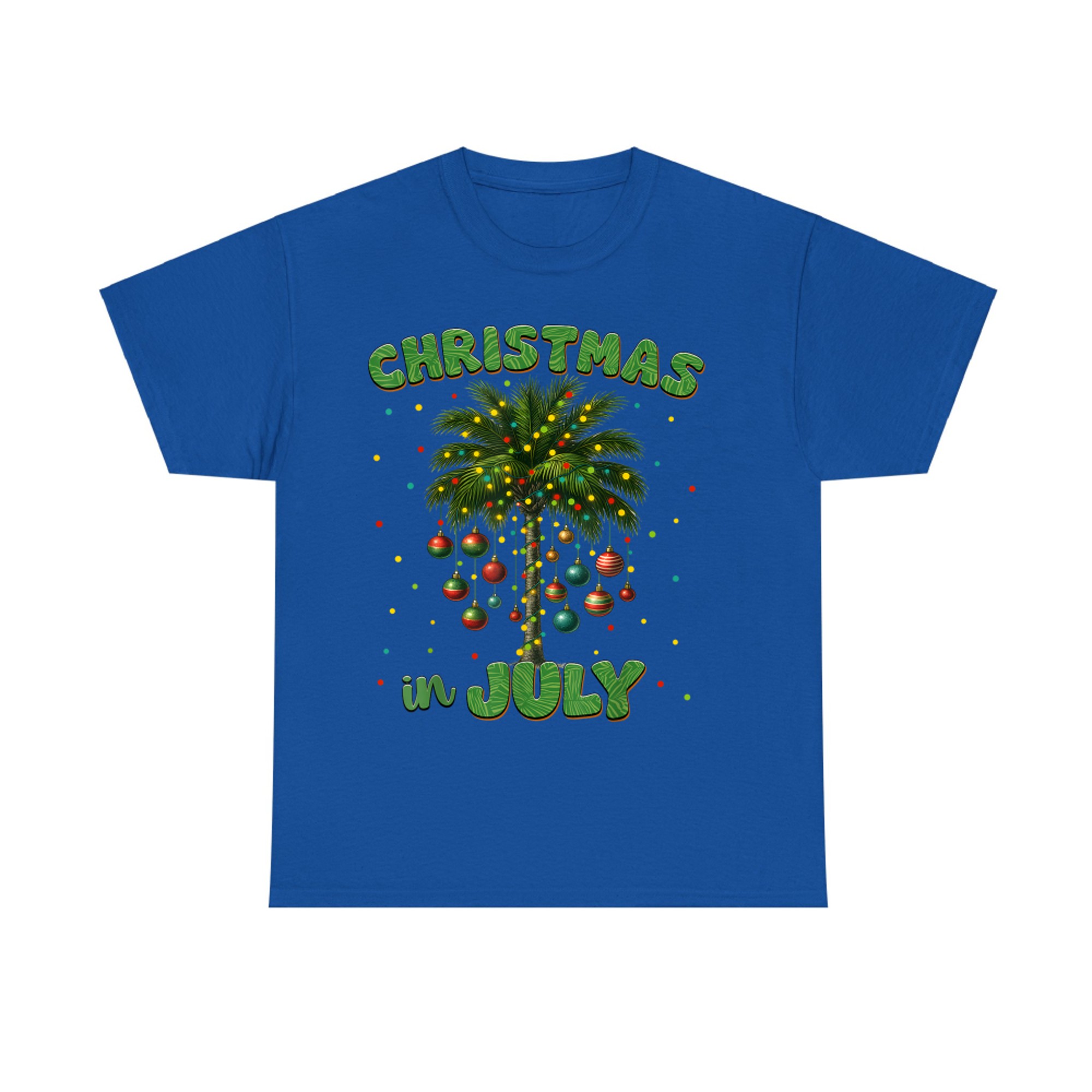 Christmas In July Palm Tree Hawaii Beach Summer Vacation T-Shirt
