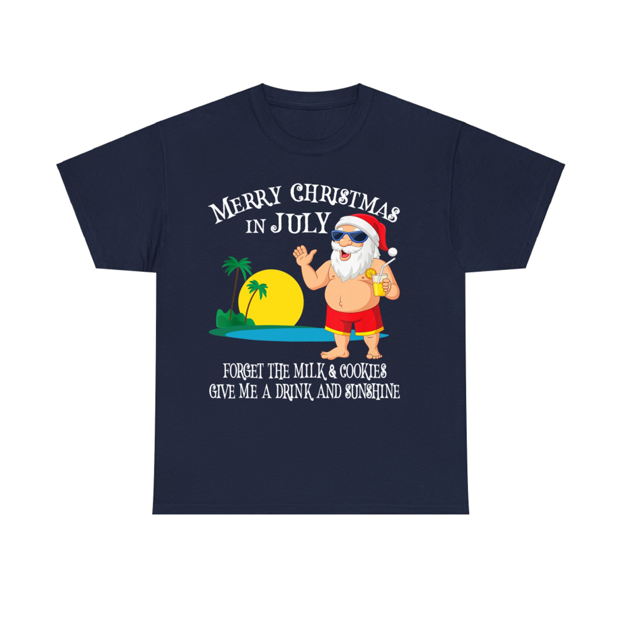 Christmas In July Pool Party Santa Men Women Vacation T-Shirt