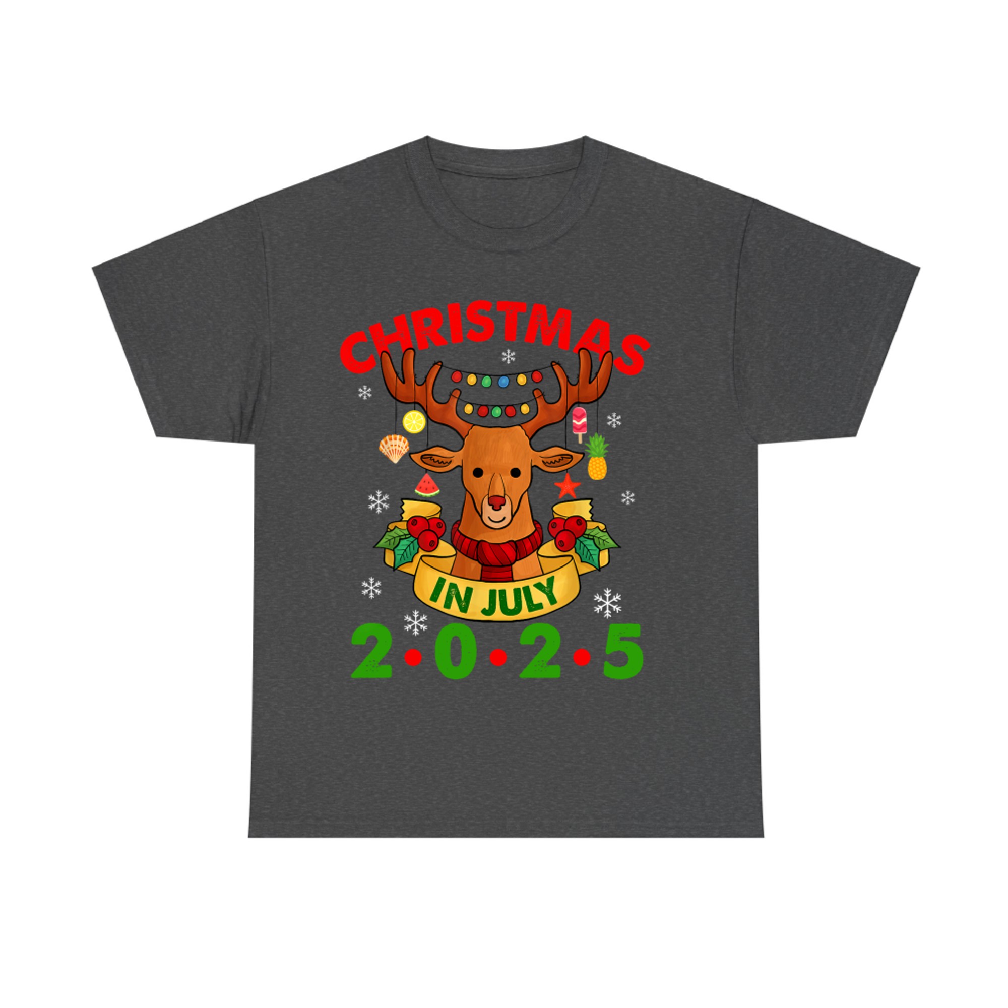 Christmas In July Reindeer Xmas Lights Summer T-Shirt