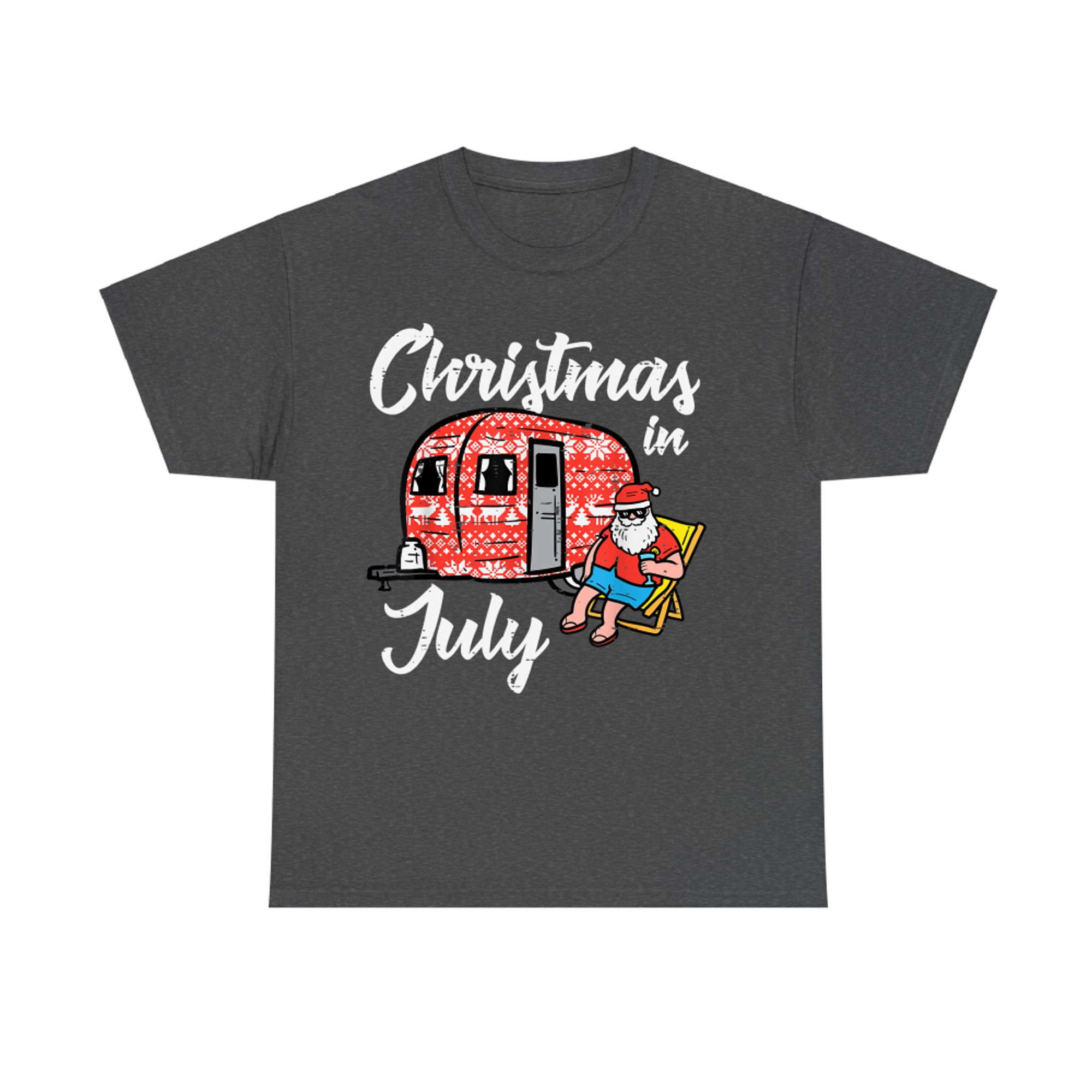 Christmas In July Santa Camping Funny Xmas T-Shirt