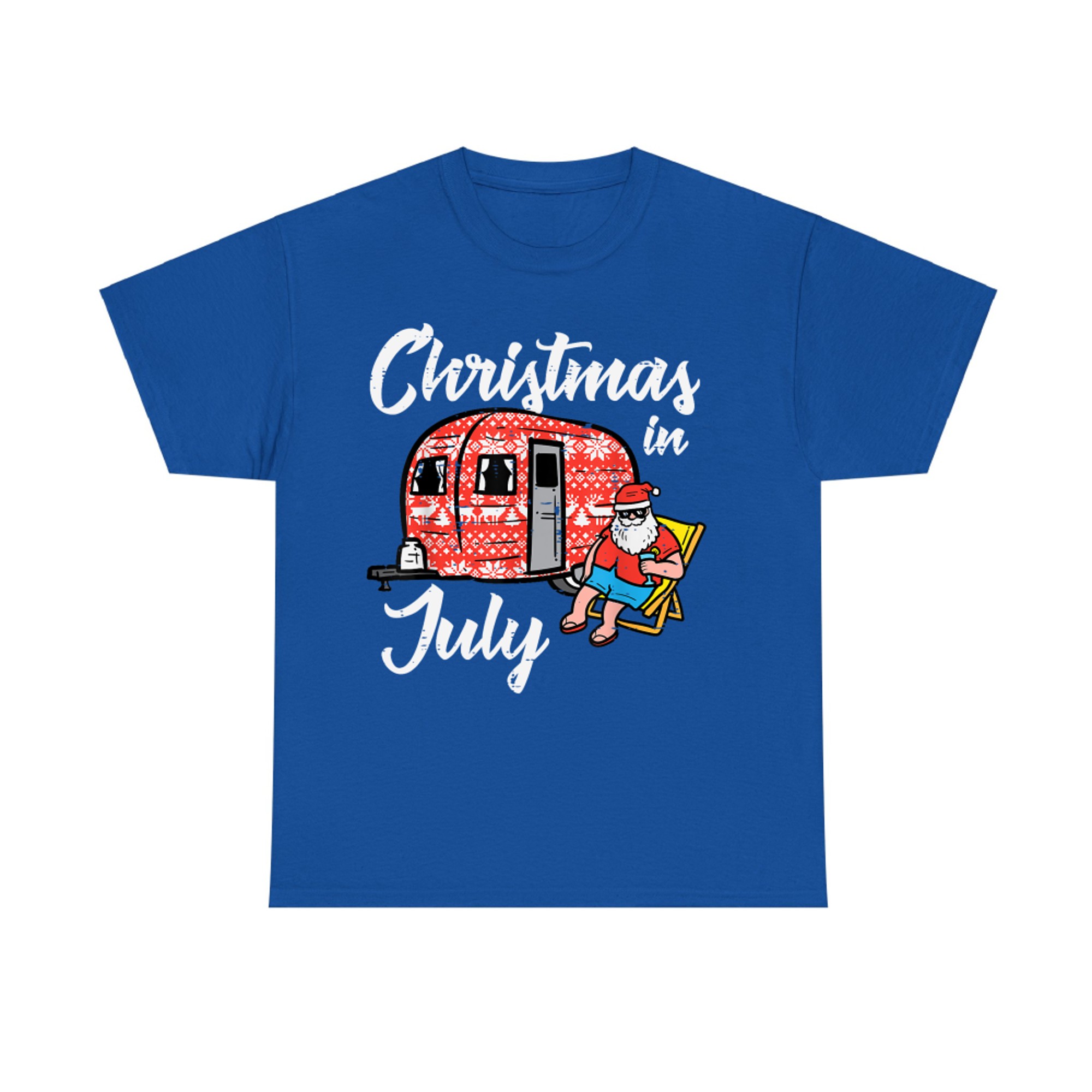 Christmas In July Santa Camping Funny Xmas T-Shirt