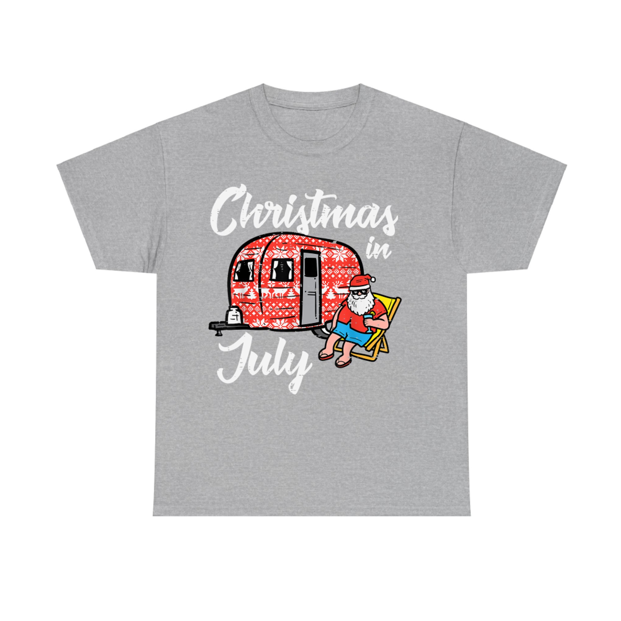 Christmas In July Santa Camping Funny Xmas T-Shirt