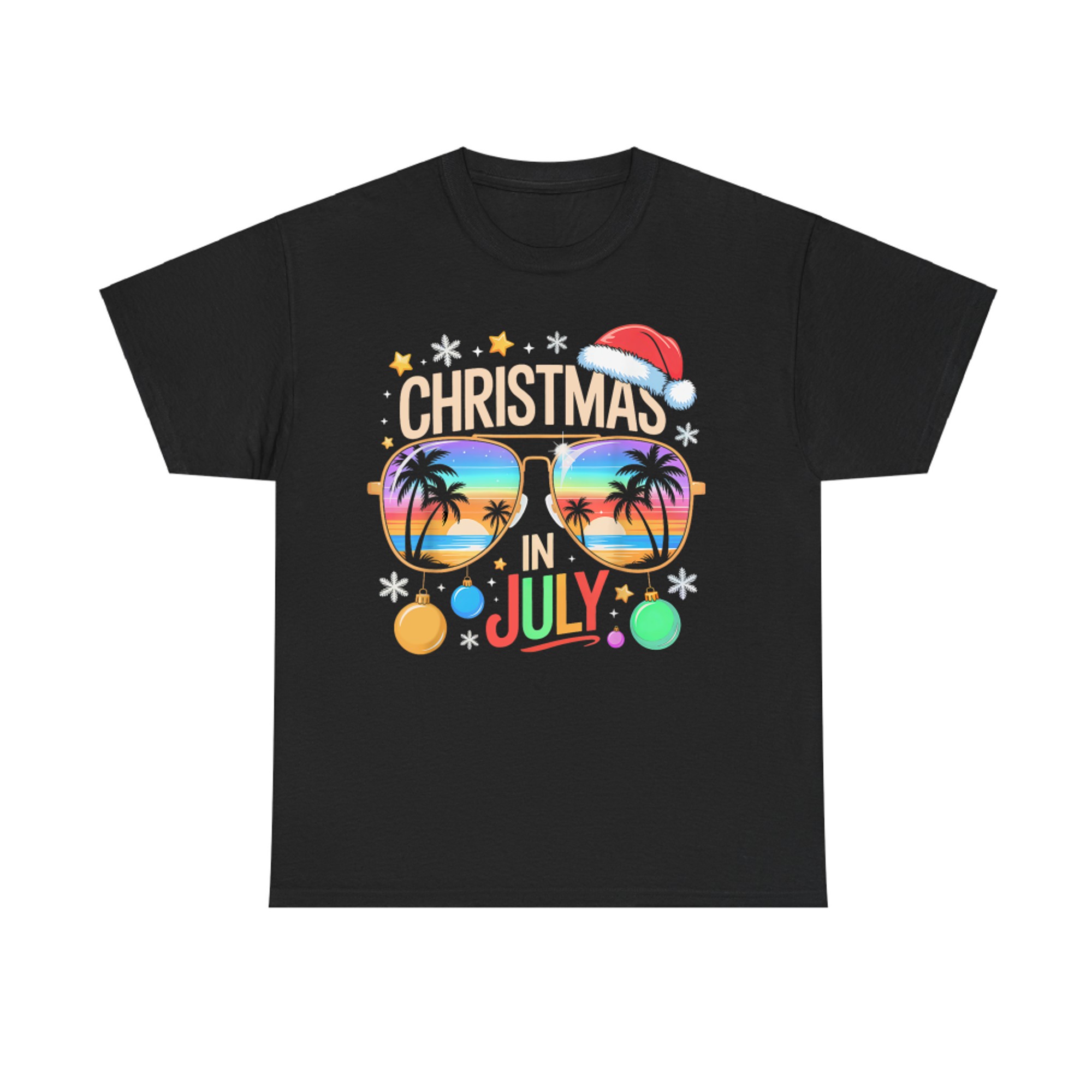 Christmas In July Santa Claus Sunglasses T-Shirt