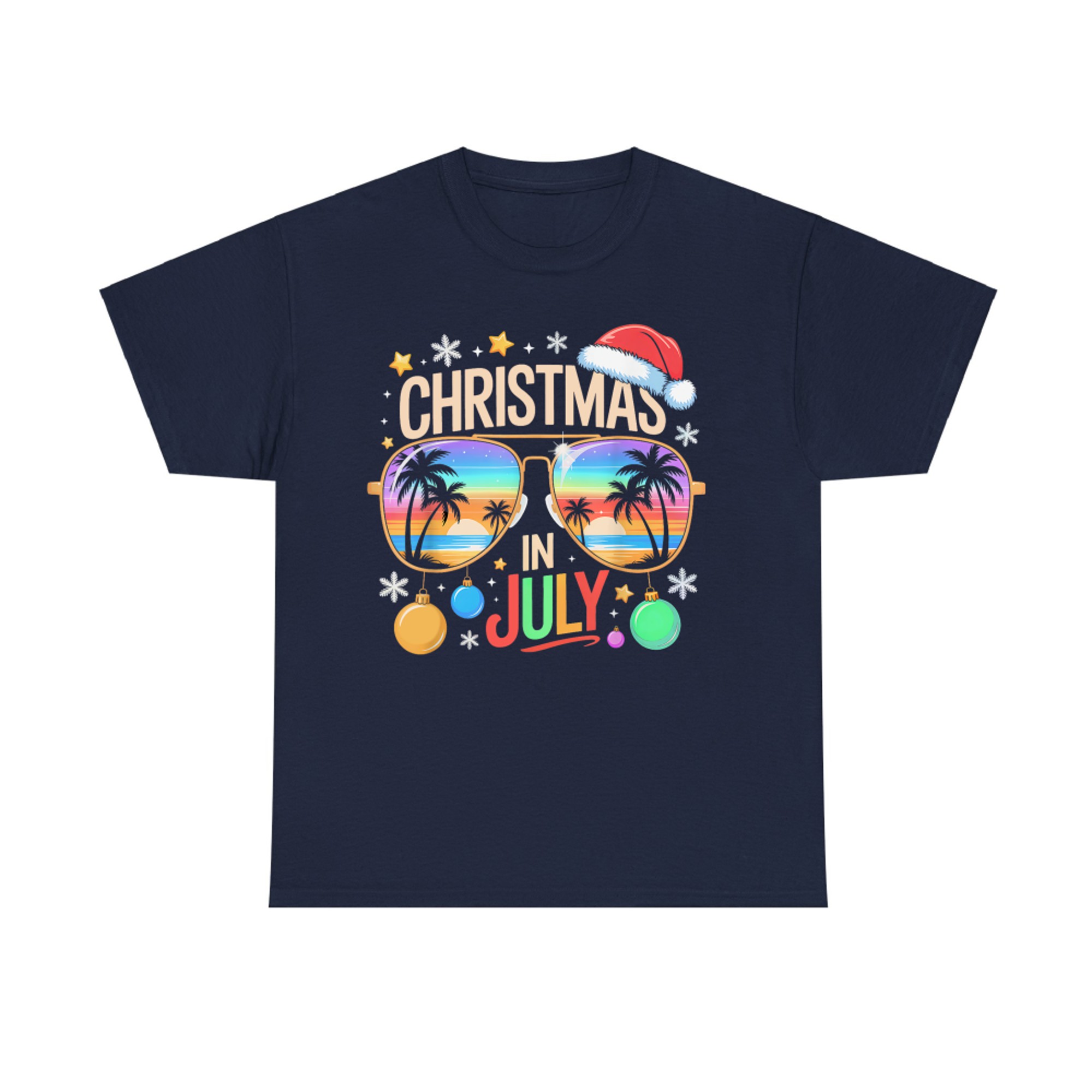 Christmas In July Santa Claus Sunglasses T-Shirt
