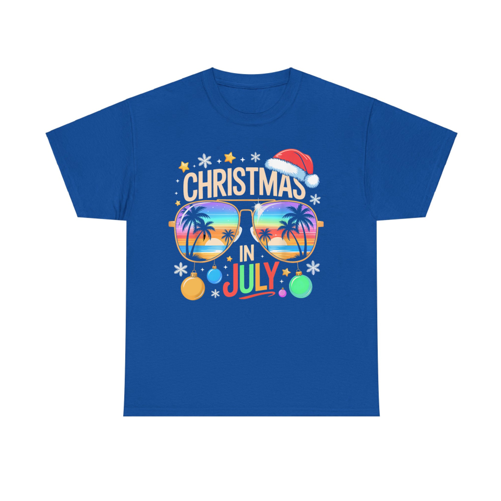 Christmas In July Santa Claus Sunglasses T-Shirt