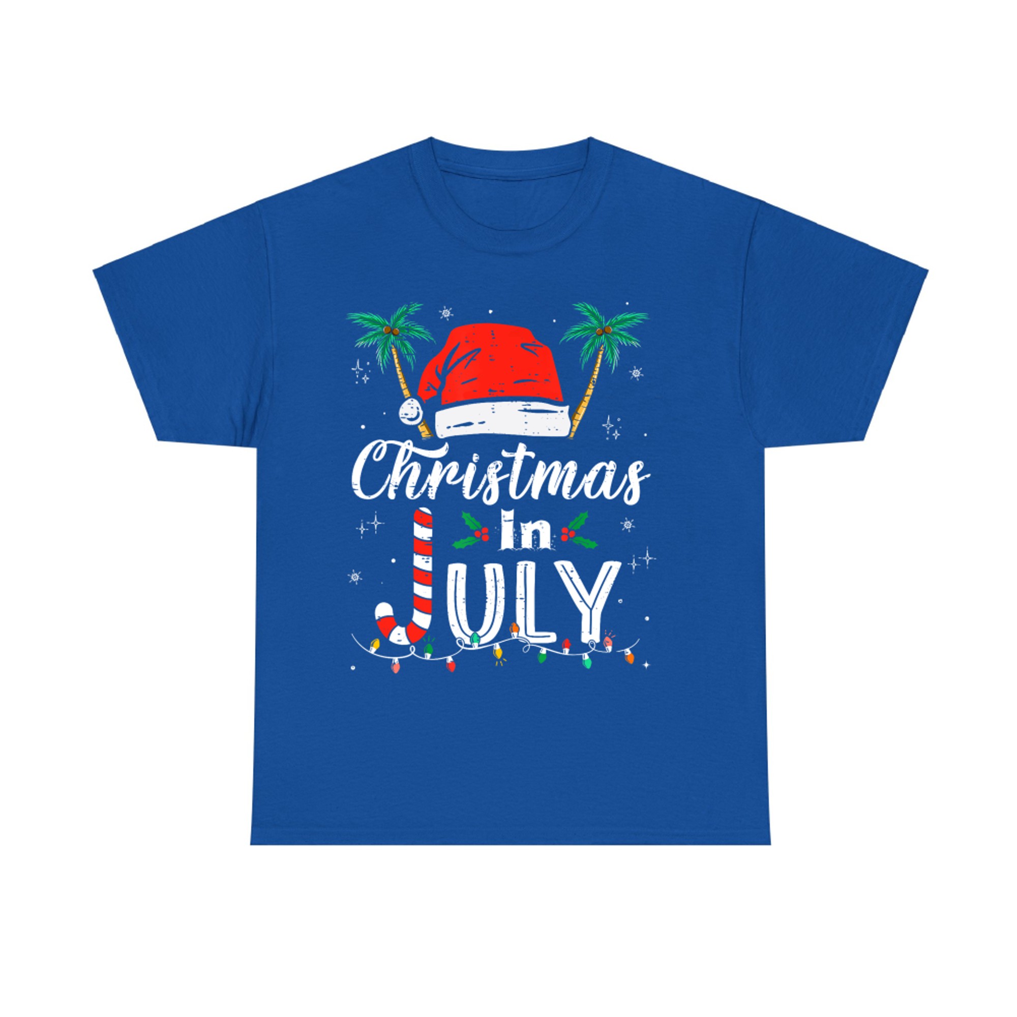 Christmas In July Santa Hat Funny Summer Xmas T-Shirt