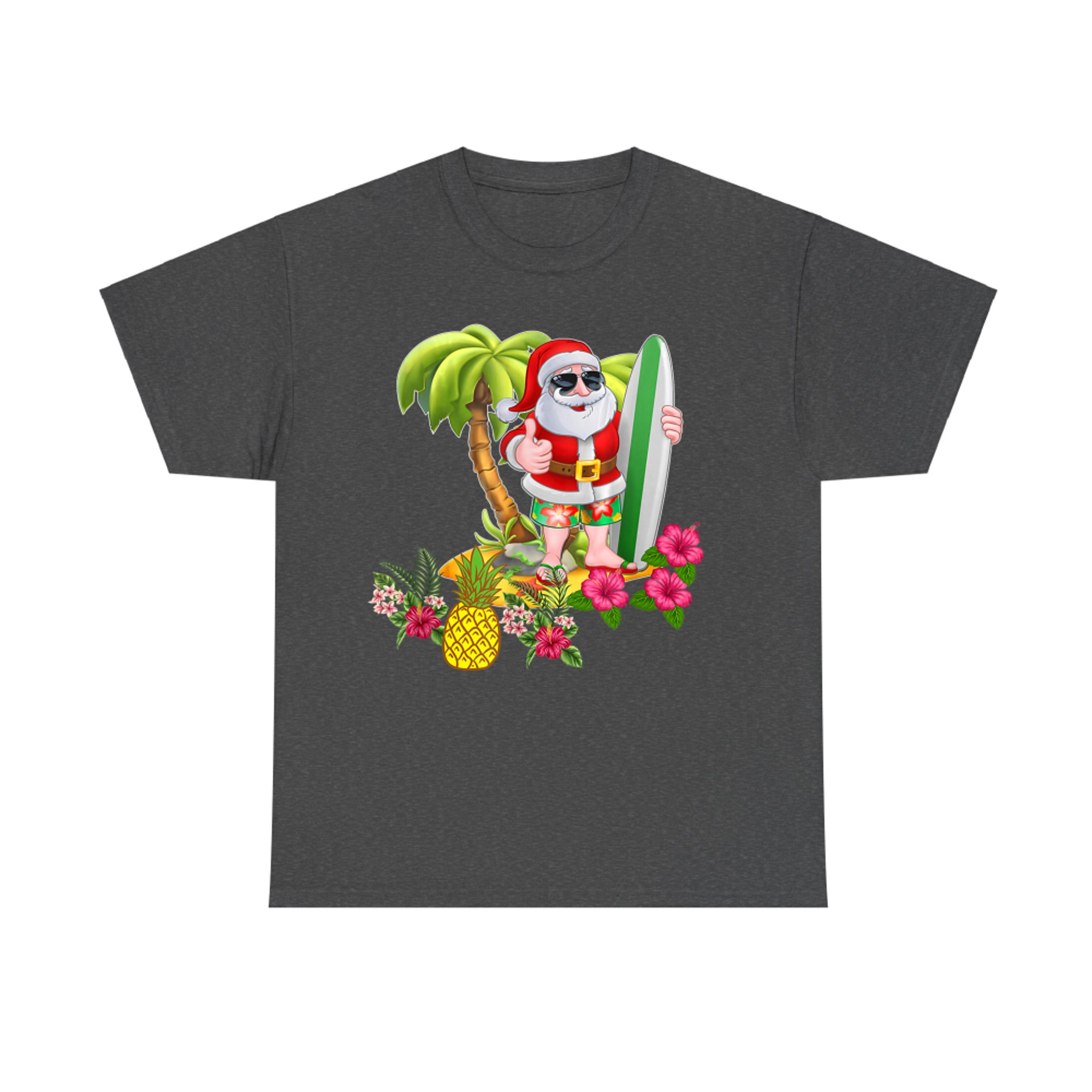 Christmas in July Santa Hawaiian Summer Surf T-Shirt
