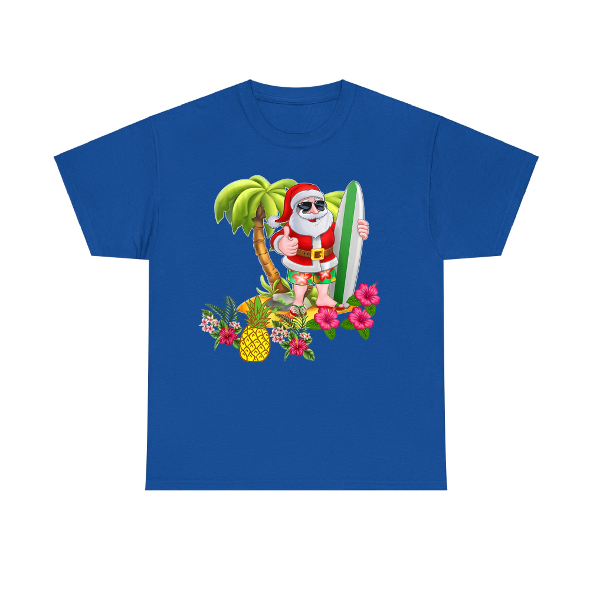 Christmas in July Santa Hawaiian Summer Surf T-Shirt