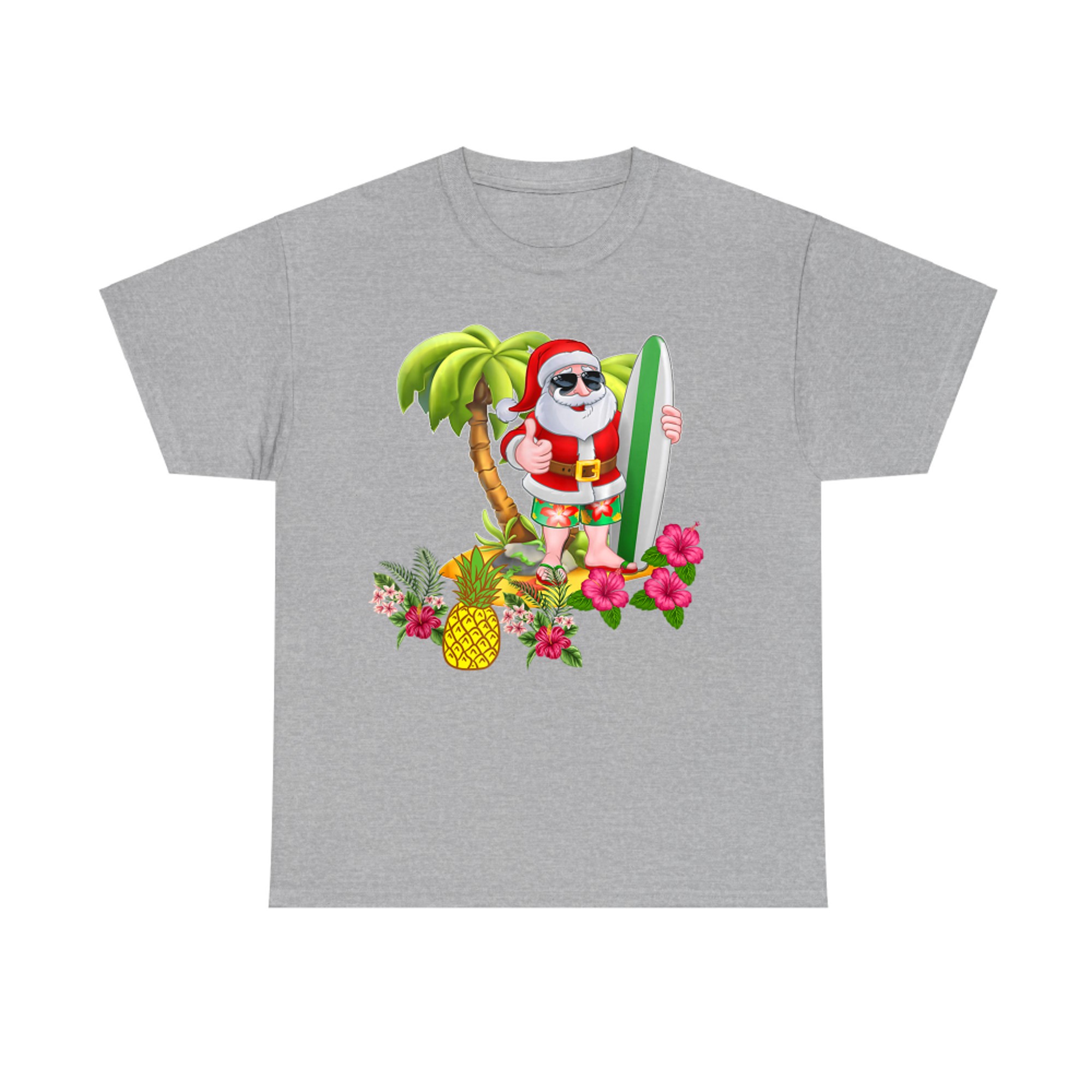 Christmas in July Santa Hawaiian Summer Surf T-Shirt