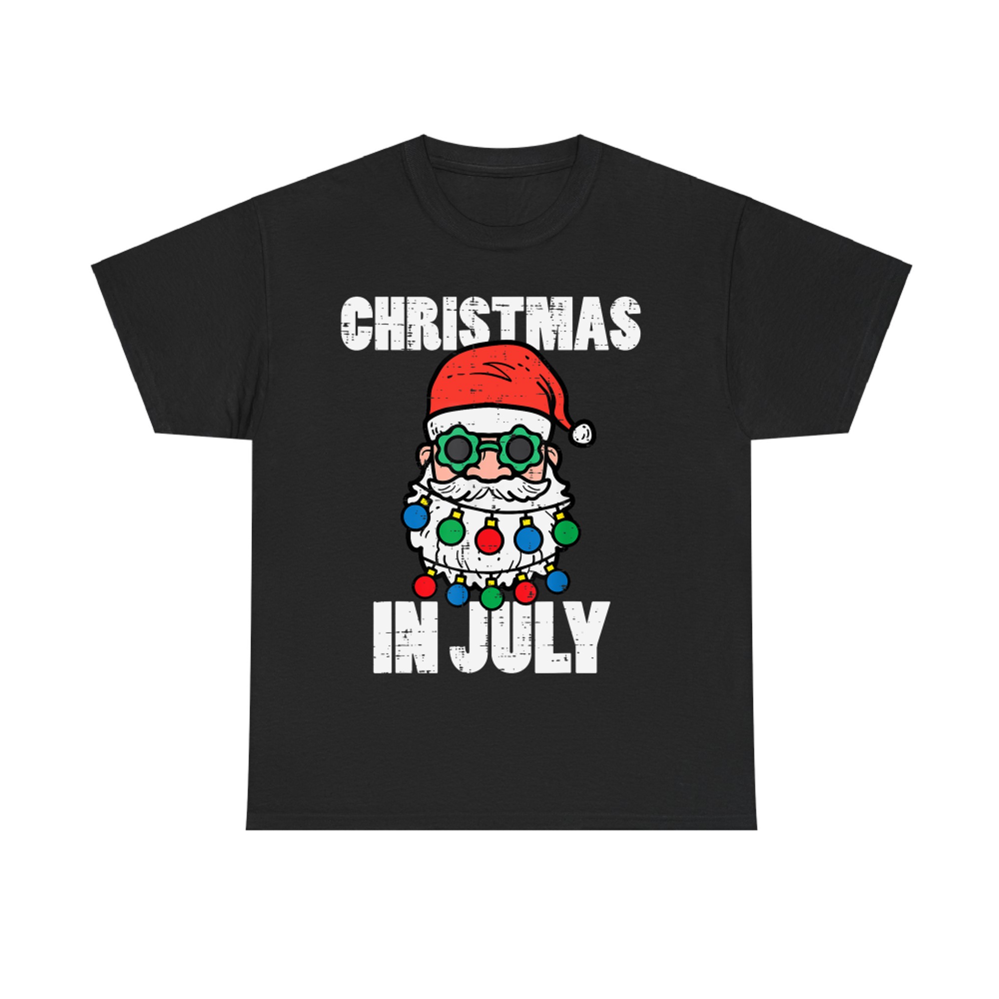 Christmas In July Santa Lights Xmas Summer T-Shirt