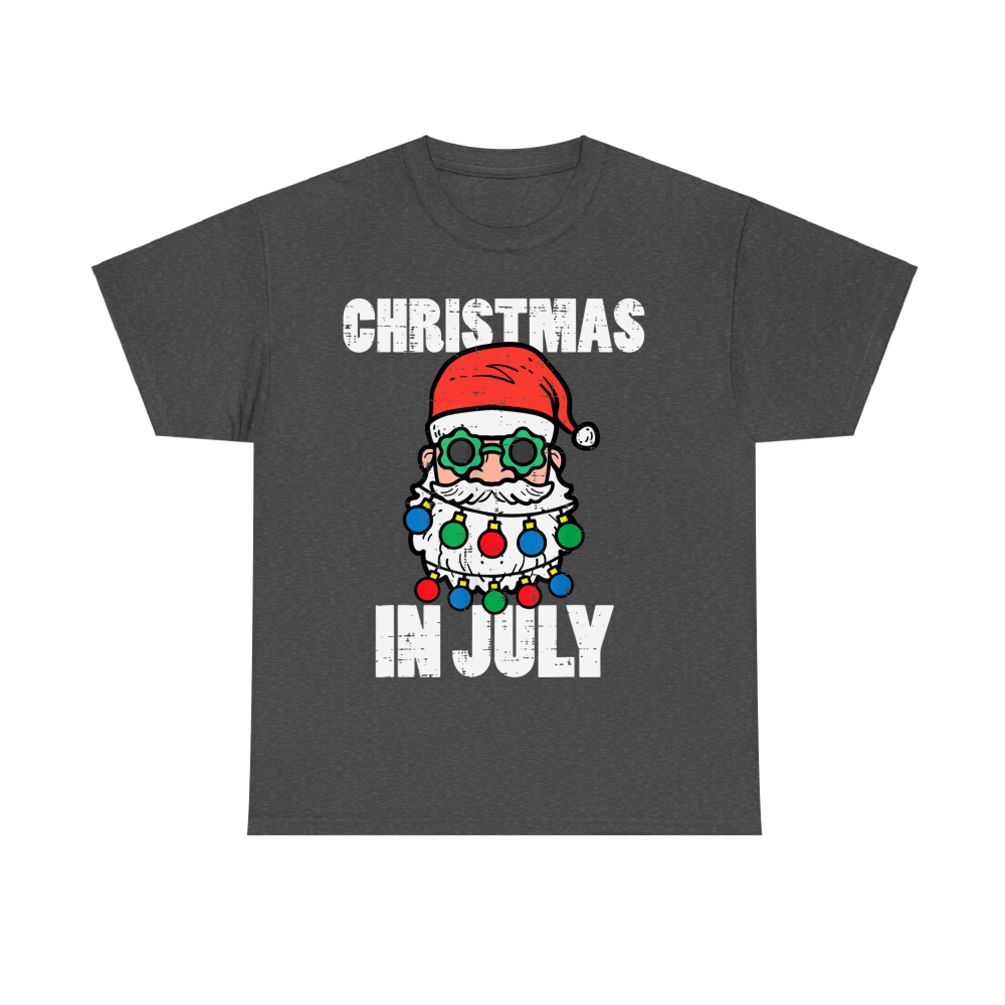 Christmas In July Santa Lights Xmas Summer T-Shirt