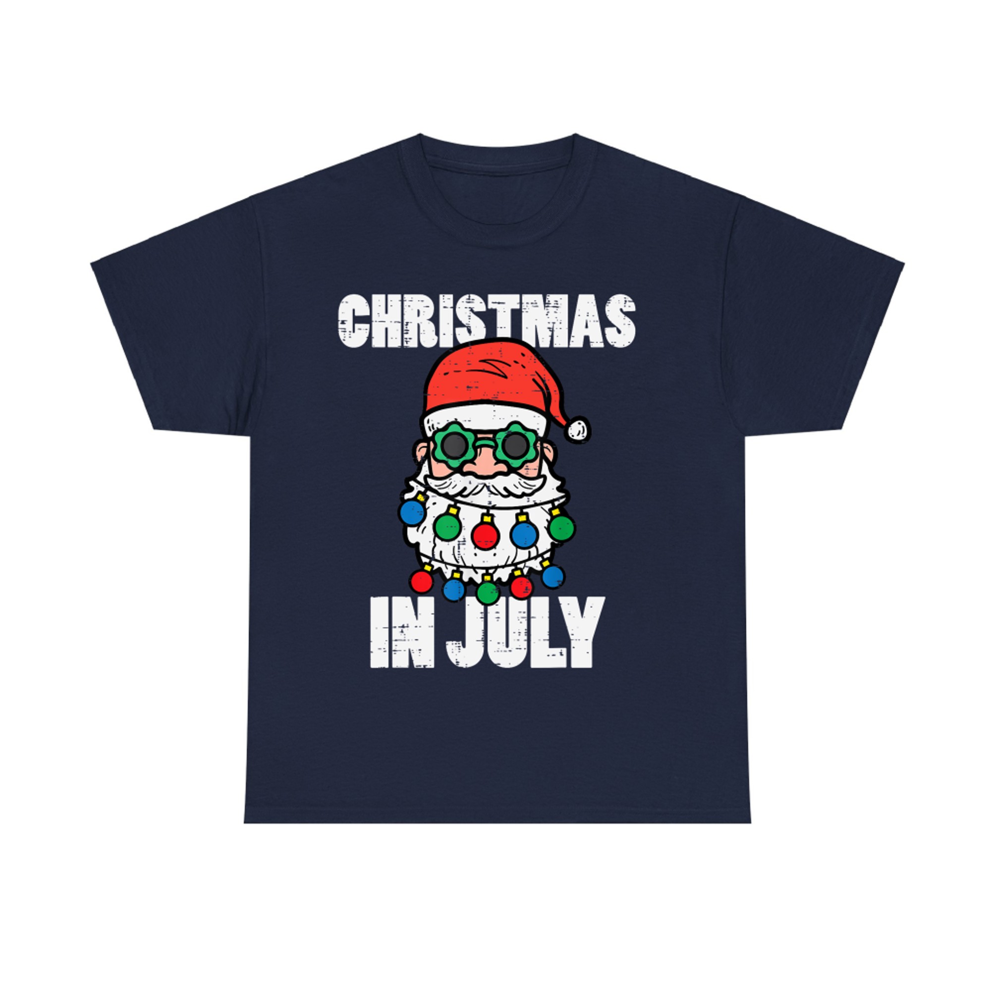 Christmas In July Santa Lights Xmas Summer T-Shirt