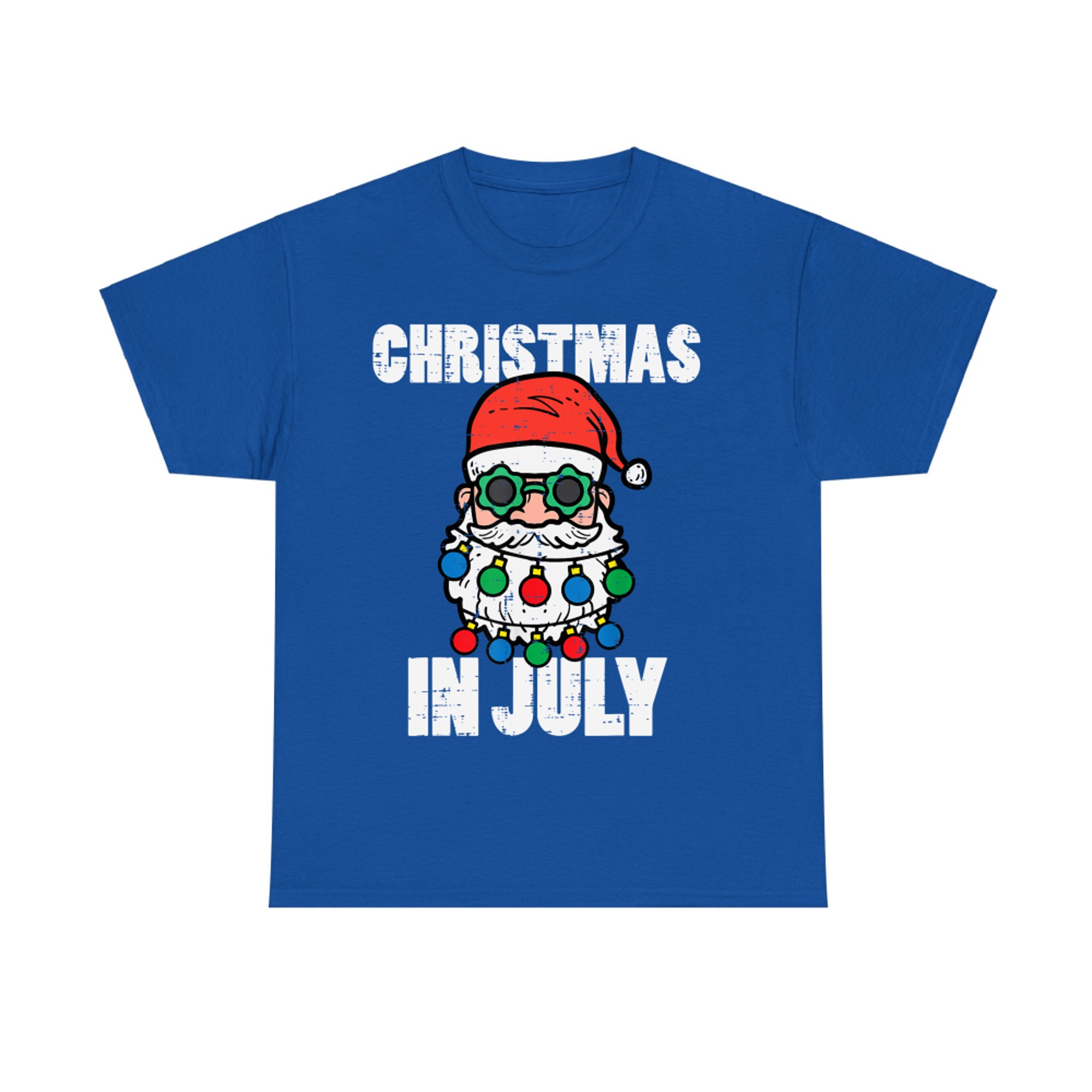 Christmas In July Santa Lights Xmas Summer T-Shirt
