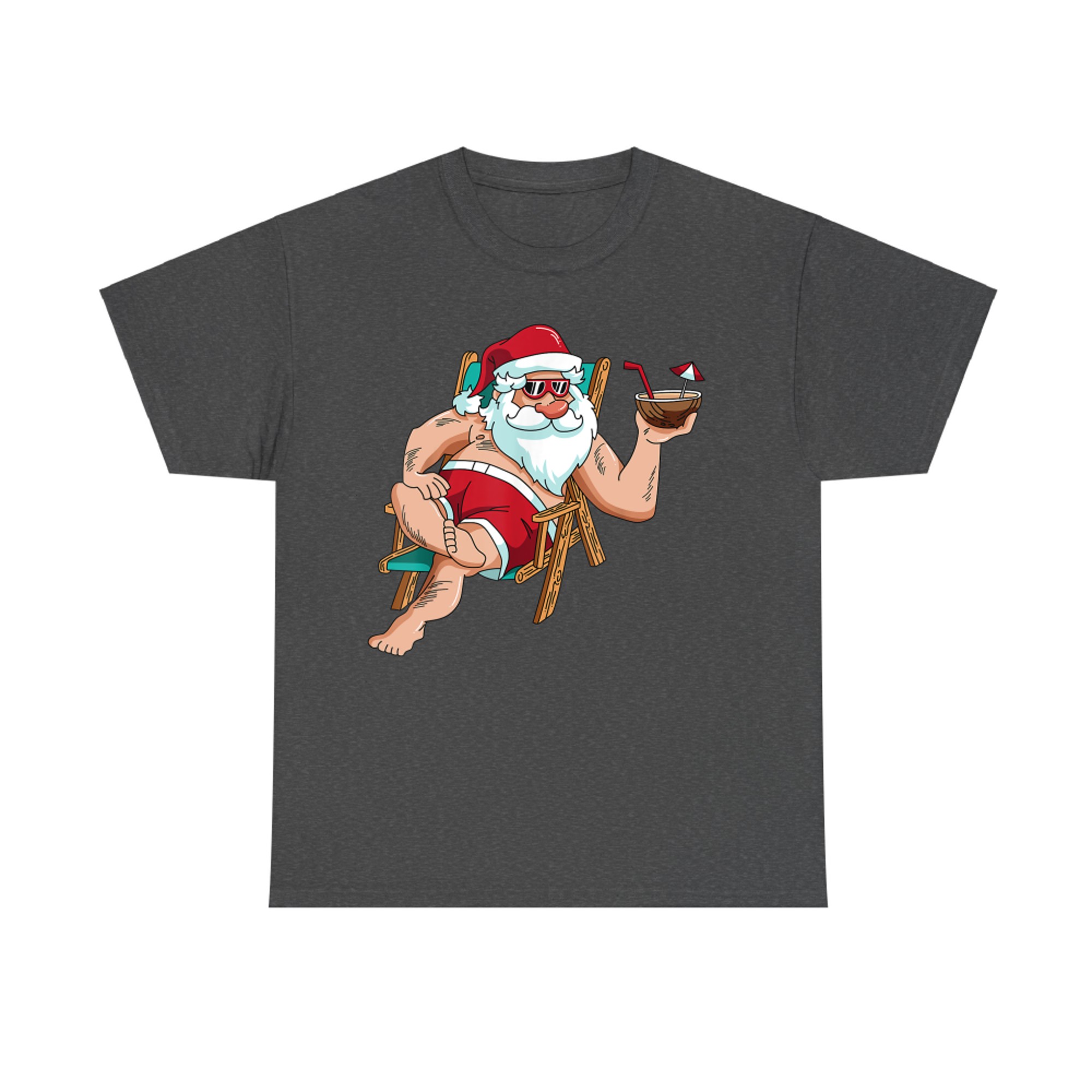 Christmas in July Santa on Beach Independence Day Summer T-Shirt