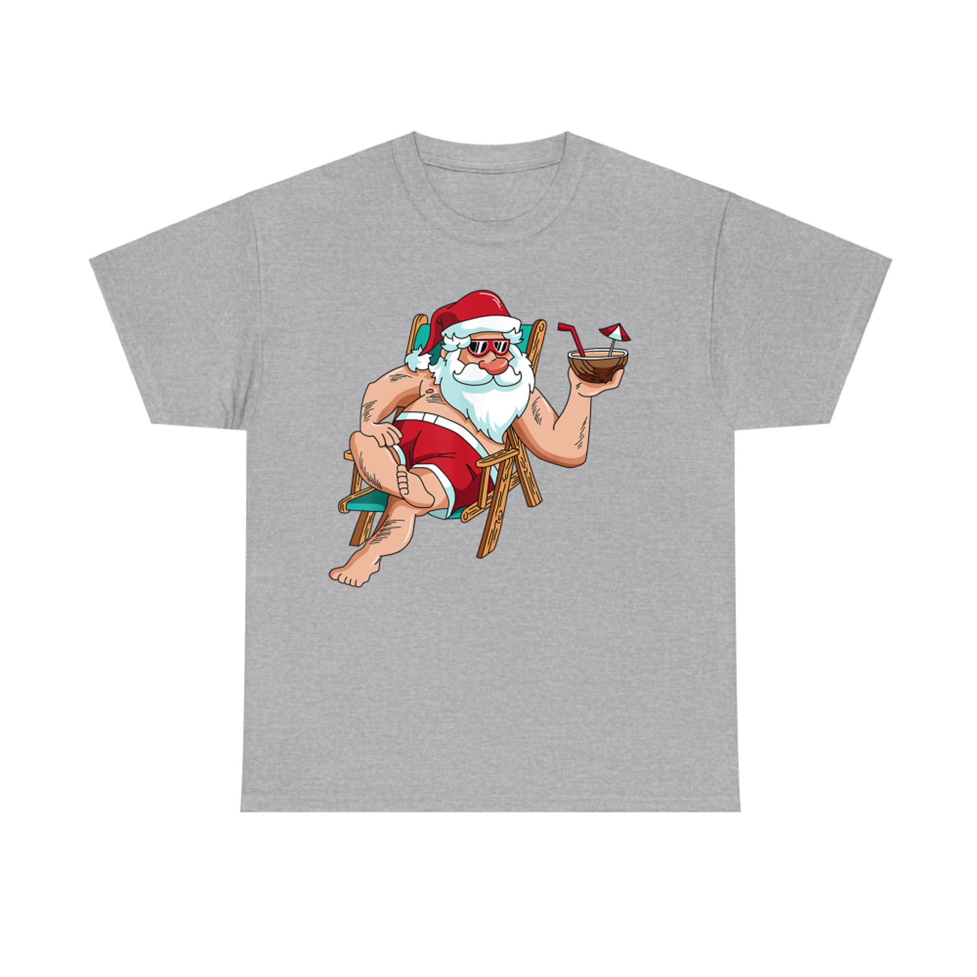 Christmas in July Santa on Beach Independence Day Summer T-Shirt
