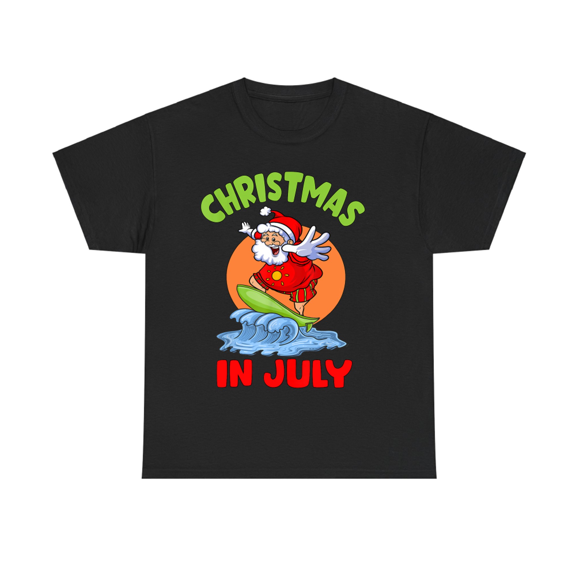Christmas In July Santa Surfing Kids Toddler Hawaiian Party T-Shirt