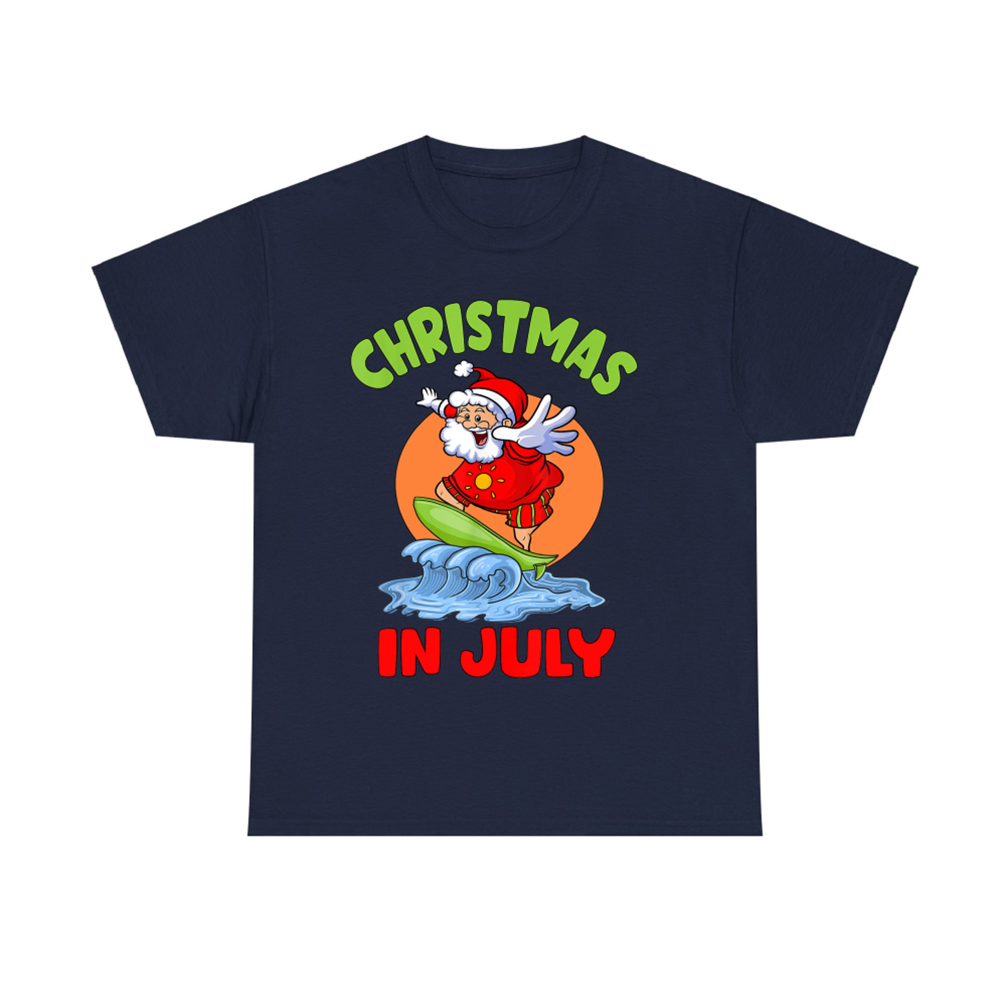 Christmas In July Santa Surfing Kids Toddler Hawaiian Party T-Shirt