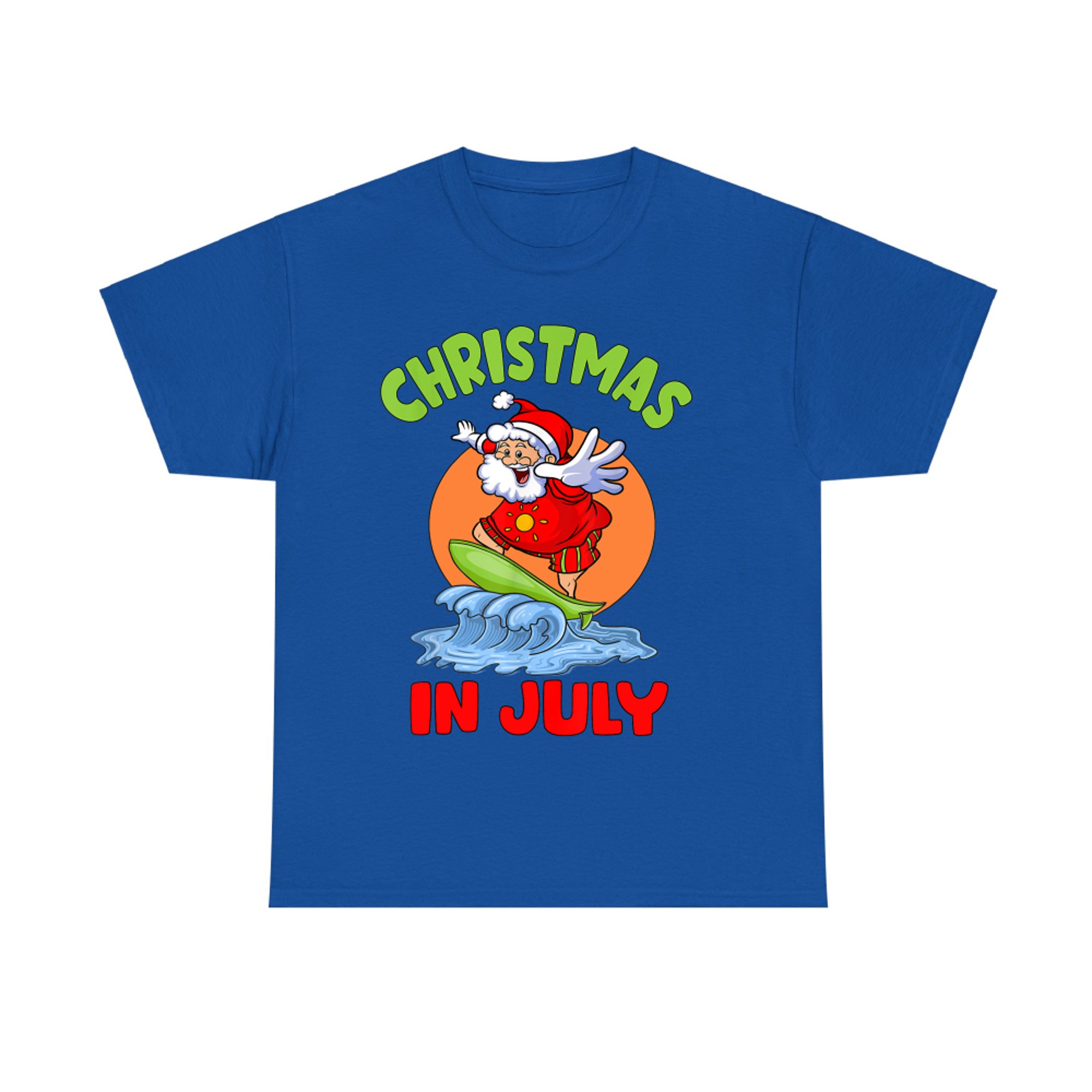 Christmas In July Santa Surfing Kids Toddler Hawaiian Party T-Shirt