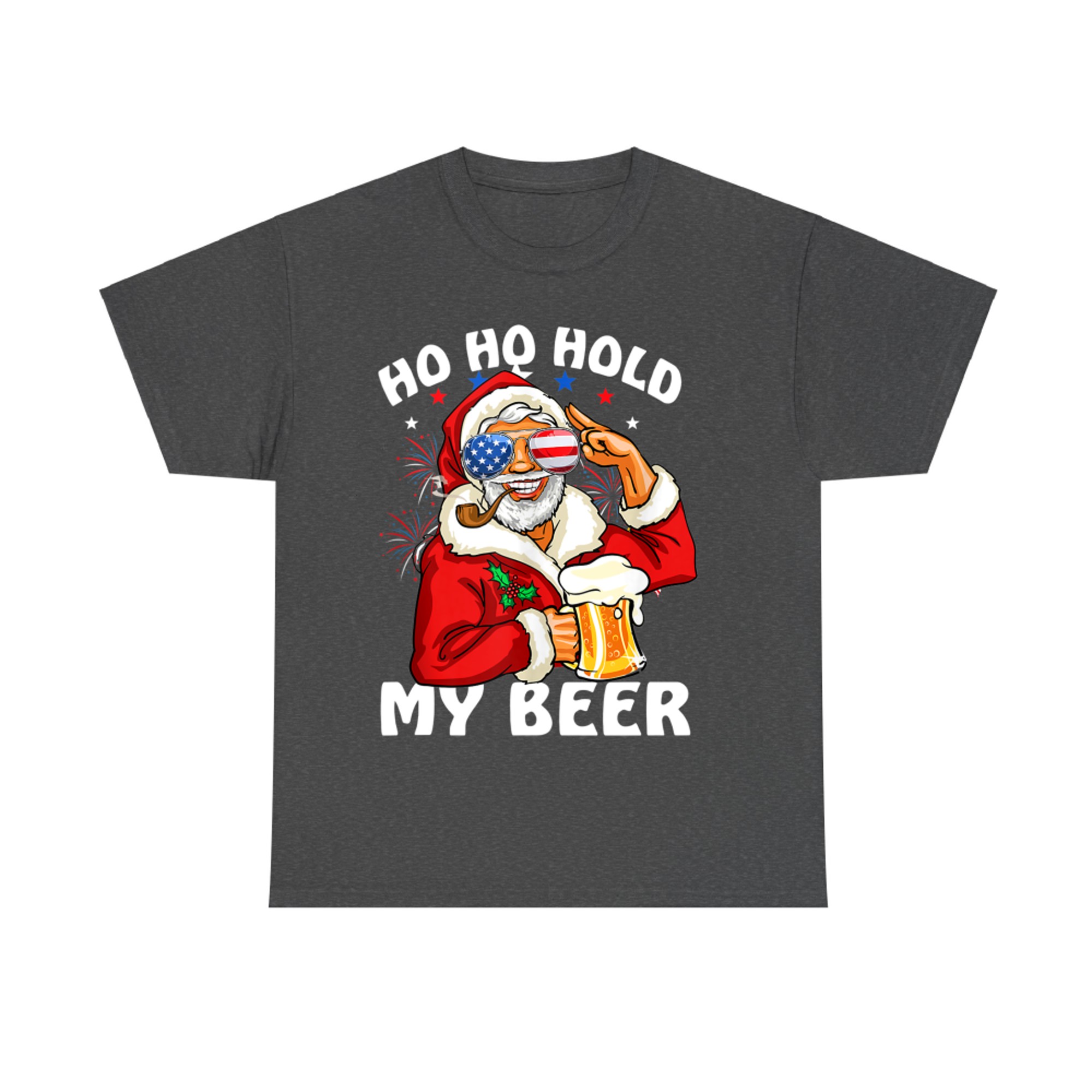Ho Ho Hold My Beer Christmas In July Funny Santa T-Shirt