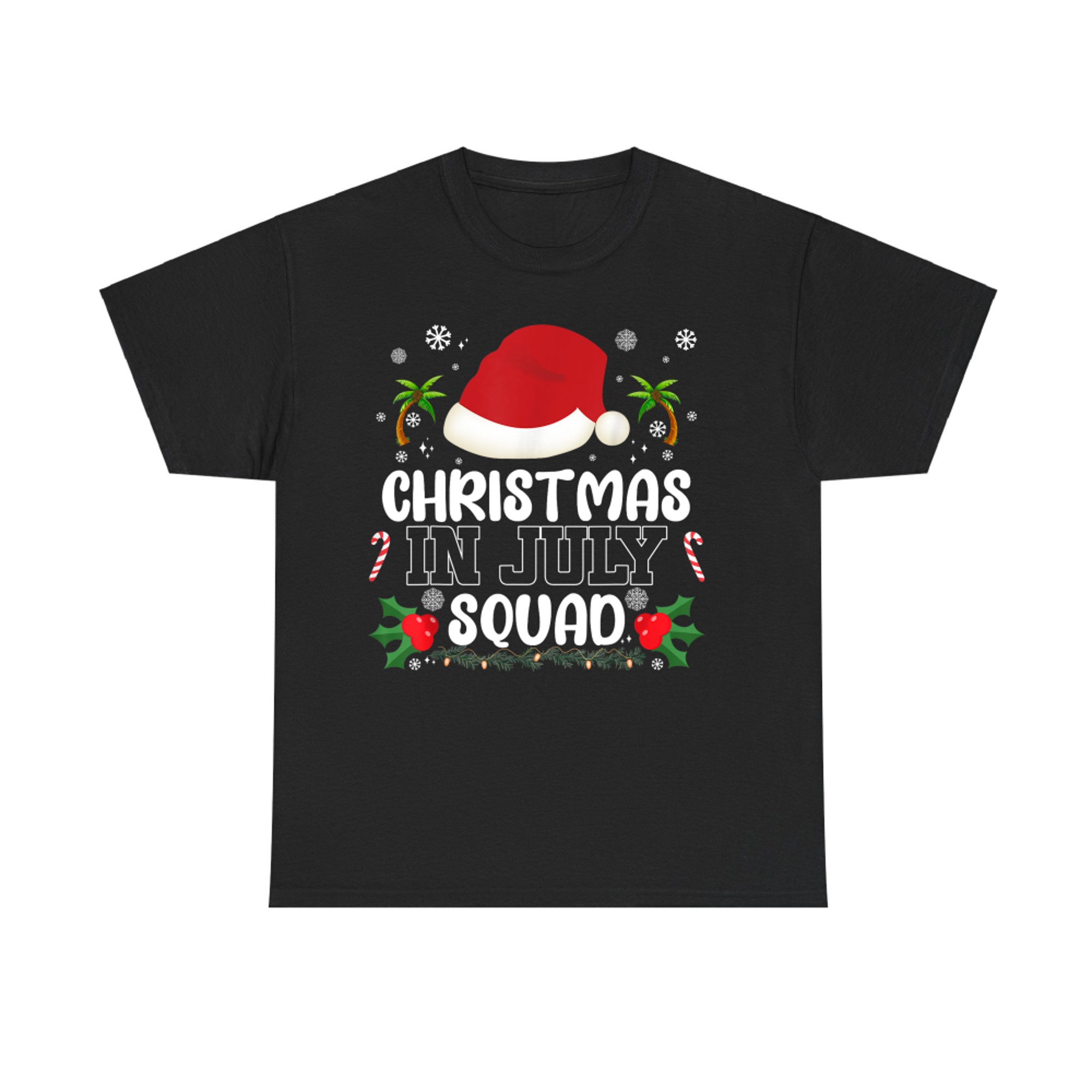 Christmas In July Squad Funny Vacation Xmas Santa Summer T-Shirt