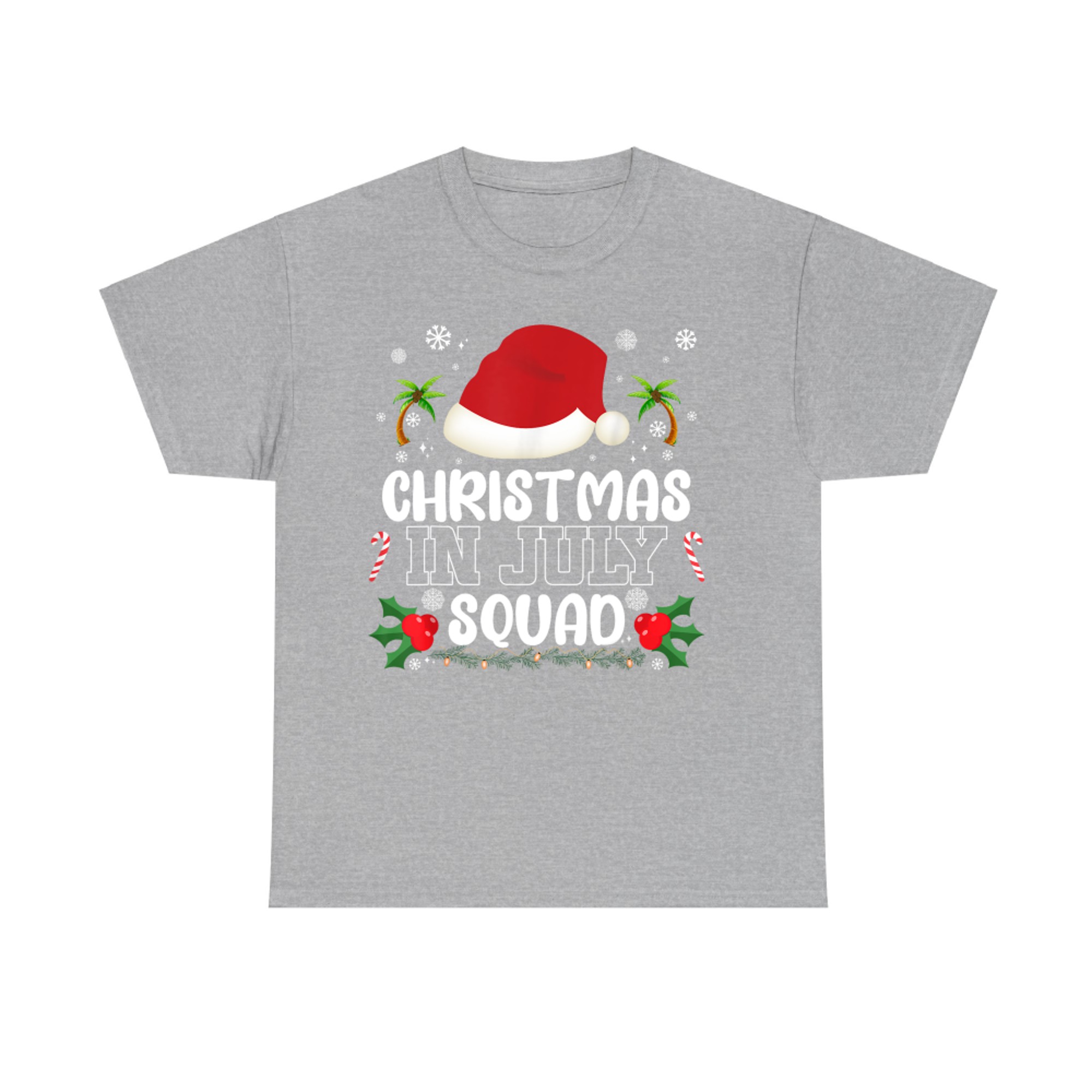 Christmas In July Squad Funny Vacation Xmas Santa Summer T-Shirt