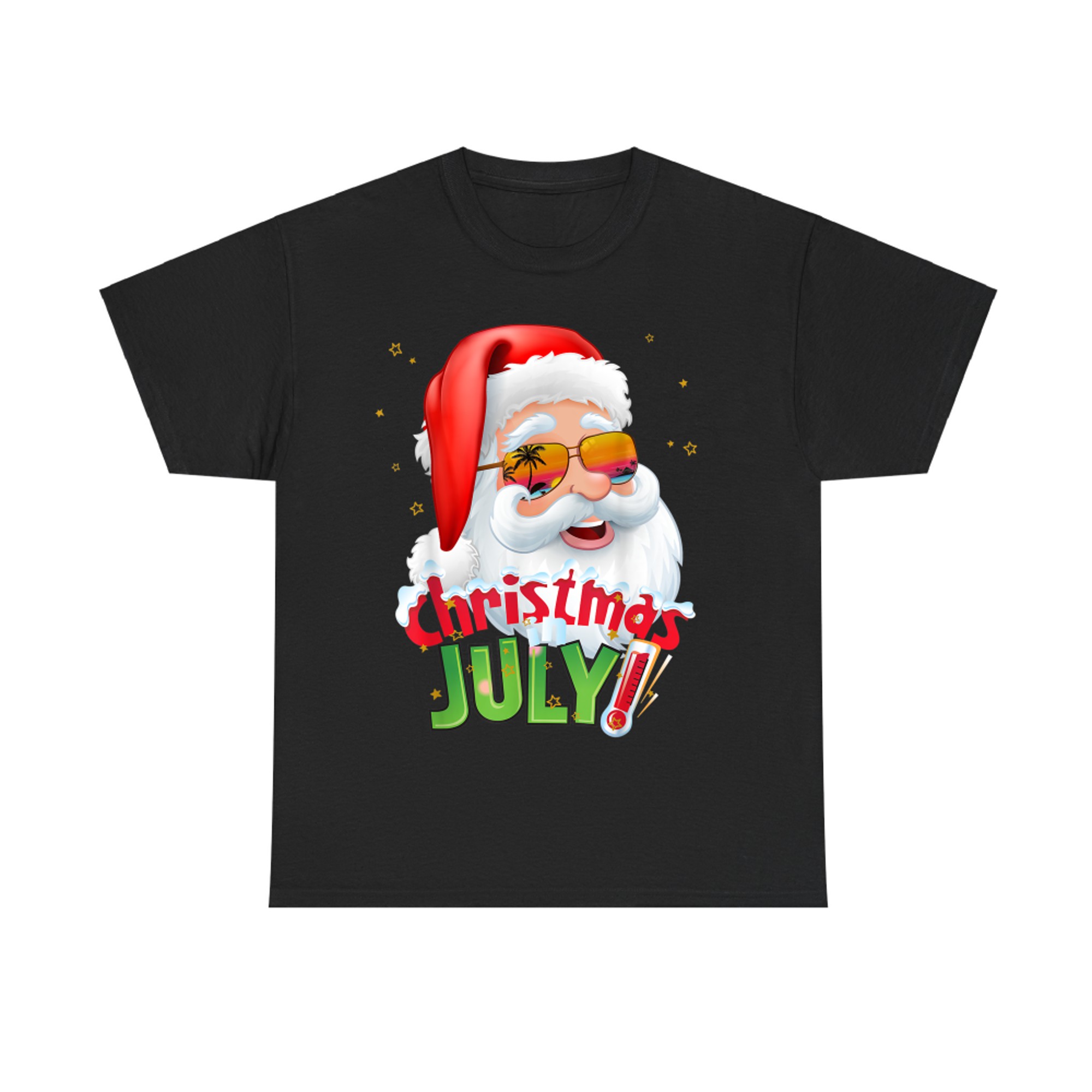 Funny Christmas in July Shirt Summer Santa Tropical Sunglasses Xmas T-Shirt
