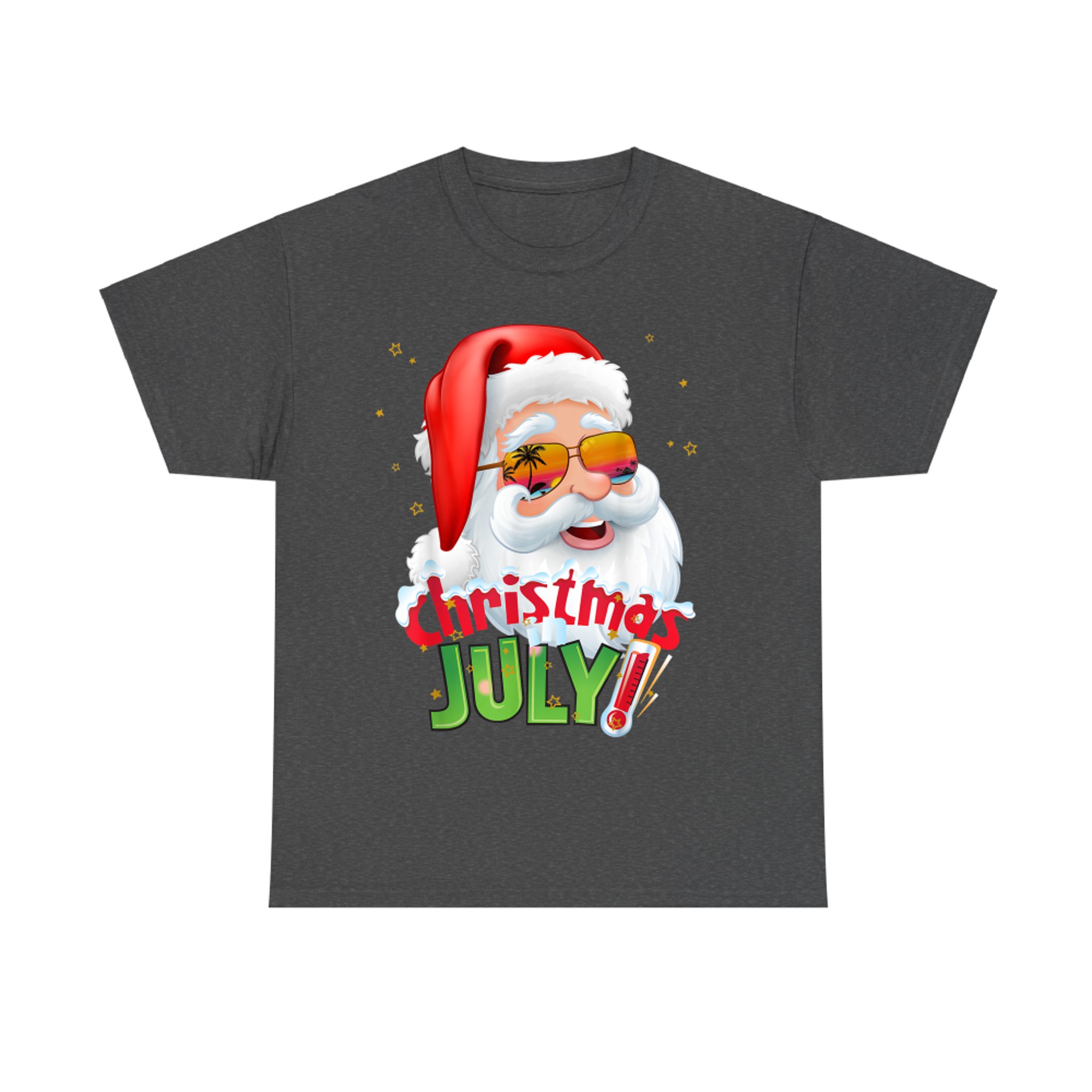 Funny Christmas in July Shirt Summer Santa Tropical Sunglasses Xmas T-Shirt