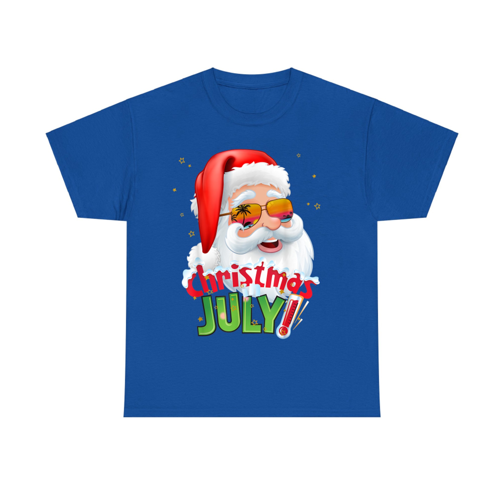 Funny Christmas in July Shirt Summer Santa Tropical Sunglasses Xmas T-Shirt