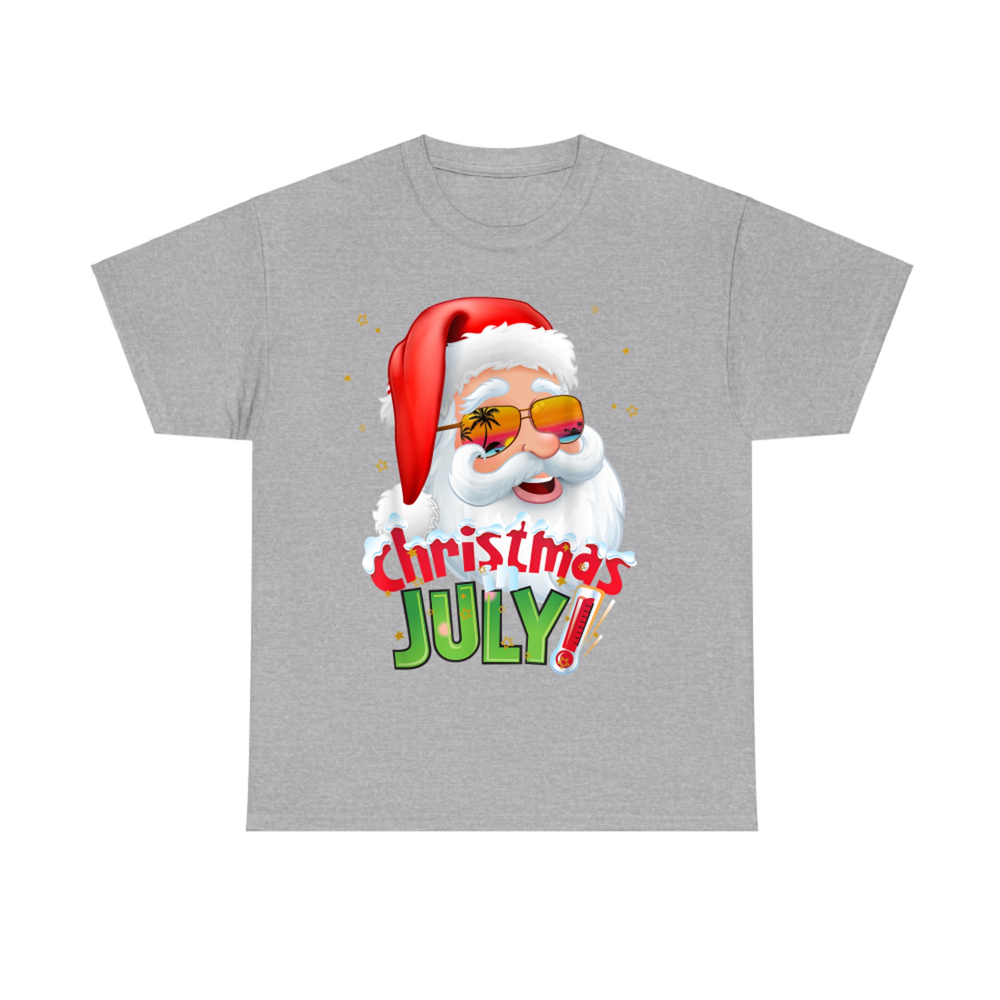 Funny Christmas in July Shirt Summer Santa Tropical Sunglasses Xmas T-Shirt