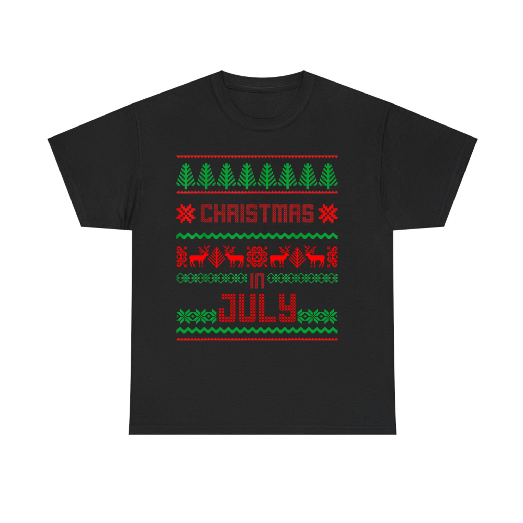 Funny Christmas in July Summer Ugly Sweater Santa Xmas T-Shirt