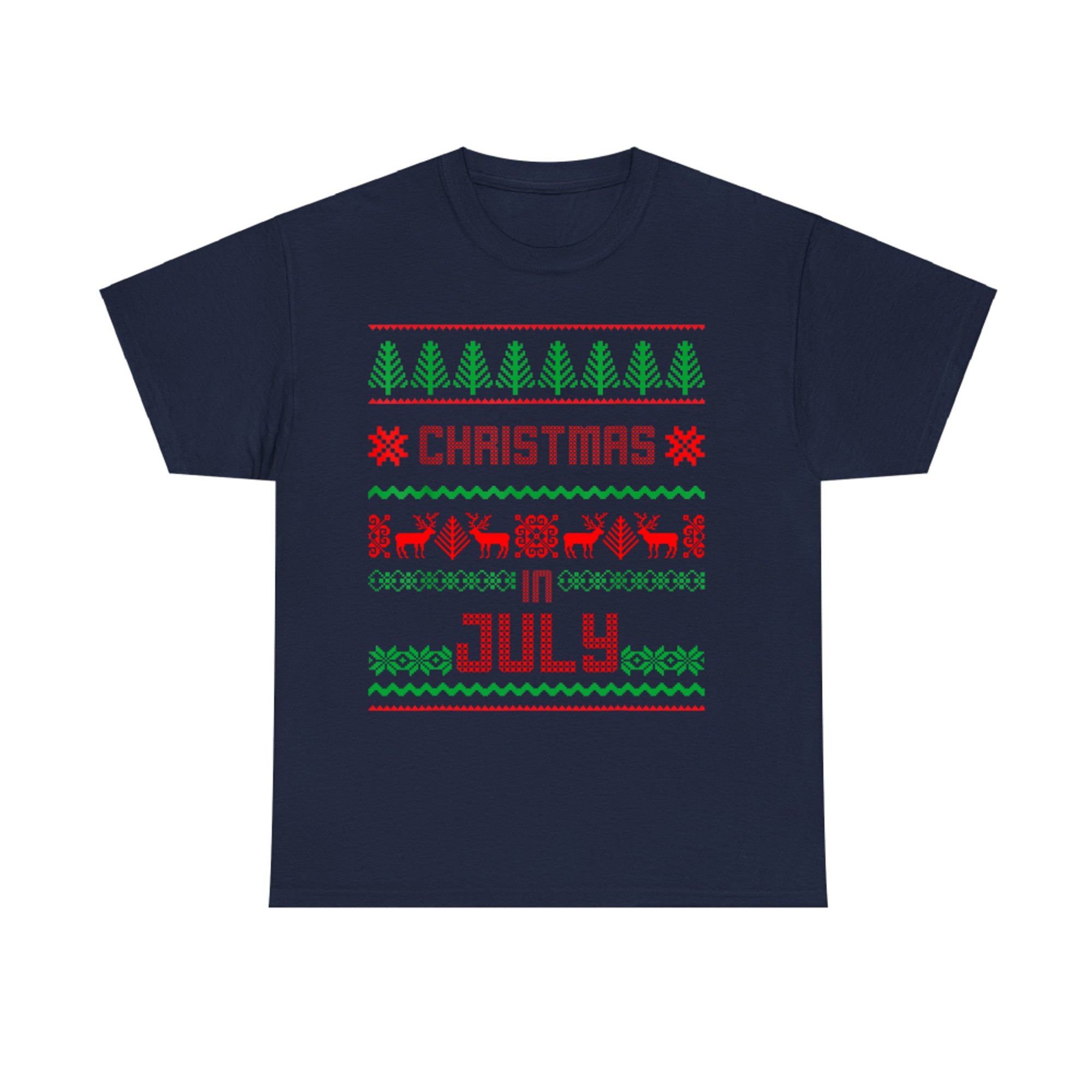 Funny Christmas in July Summer Ugly Sweater Santa Xmas T-Shirt