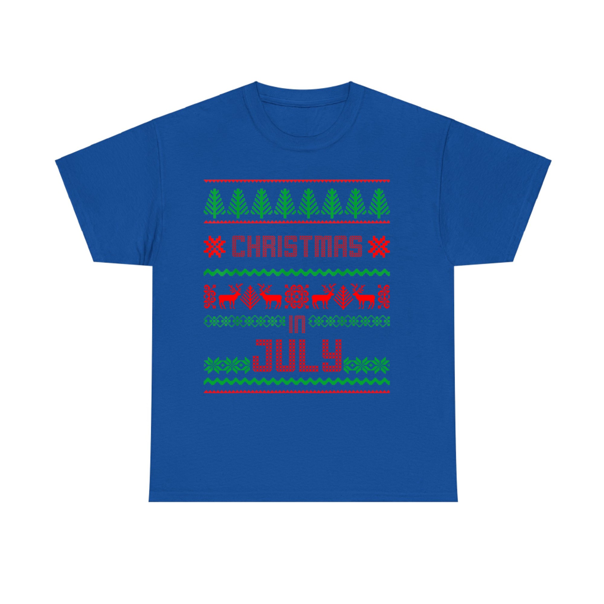 Funny Christmas in July Summer Ugly Sweater Santa Xmas T-Shirt