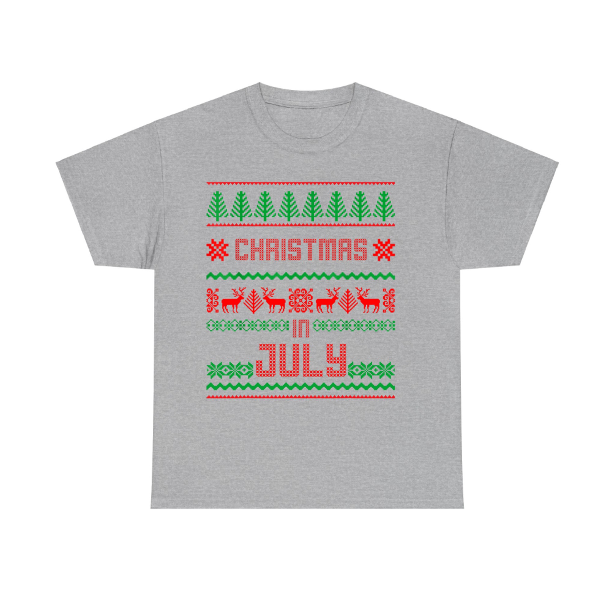 Funny Christmas in July Summer Ugly Sweater Santa Xmas T-Shirt