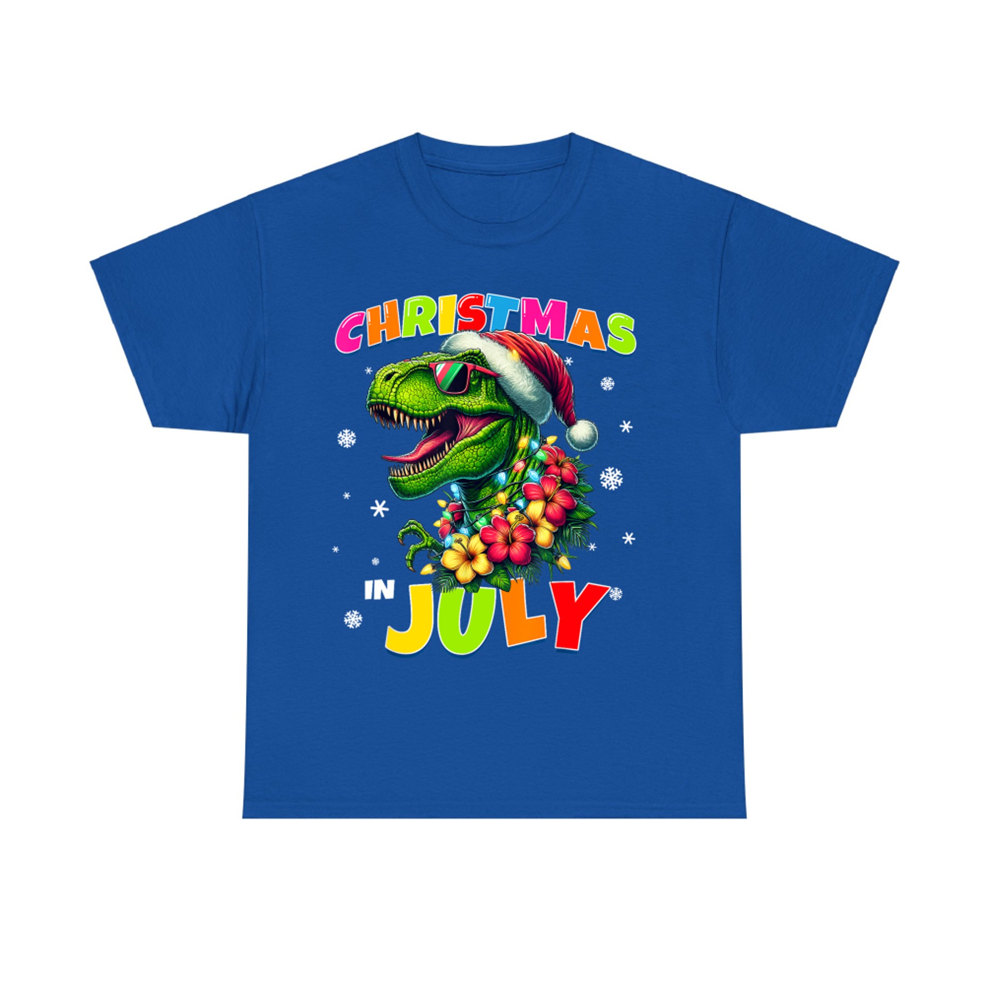 Funny Christmas In July T-Rex Dinosaur Boys Summer T-Shirt