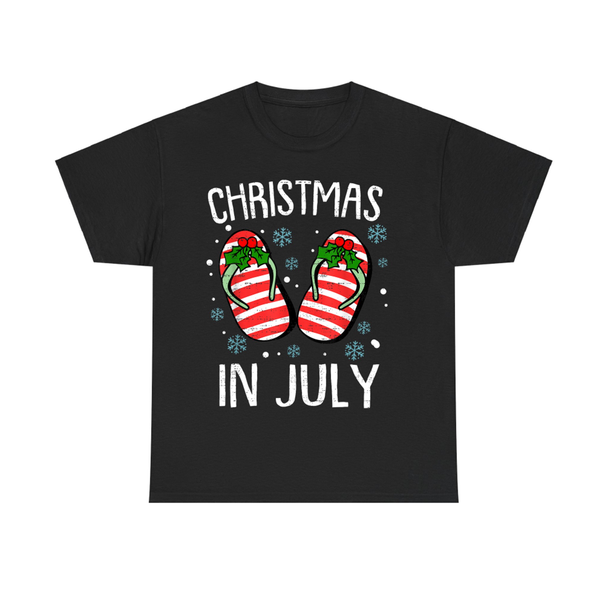 Funny Flip Flops Christmas In July Xmas Beach Vacation T-Shirt
