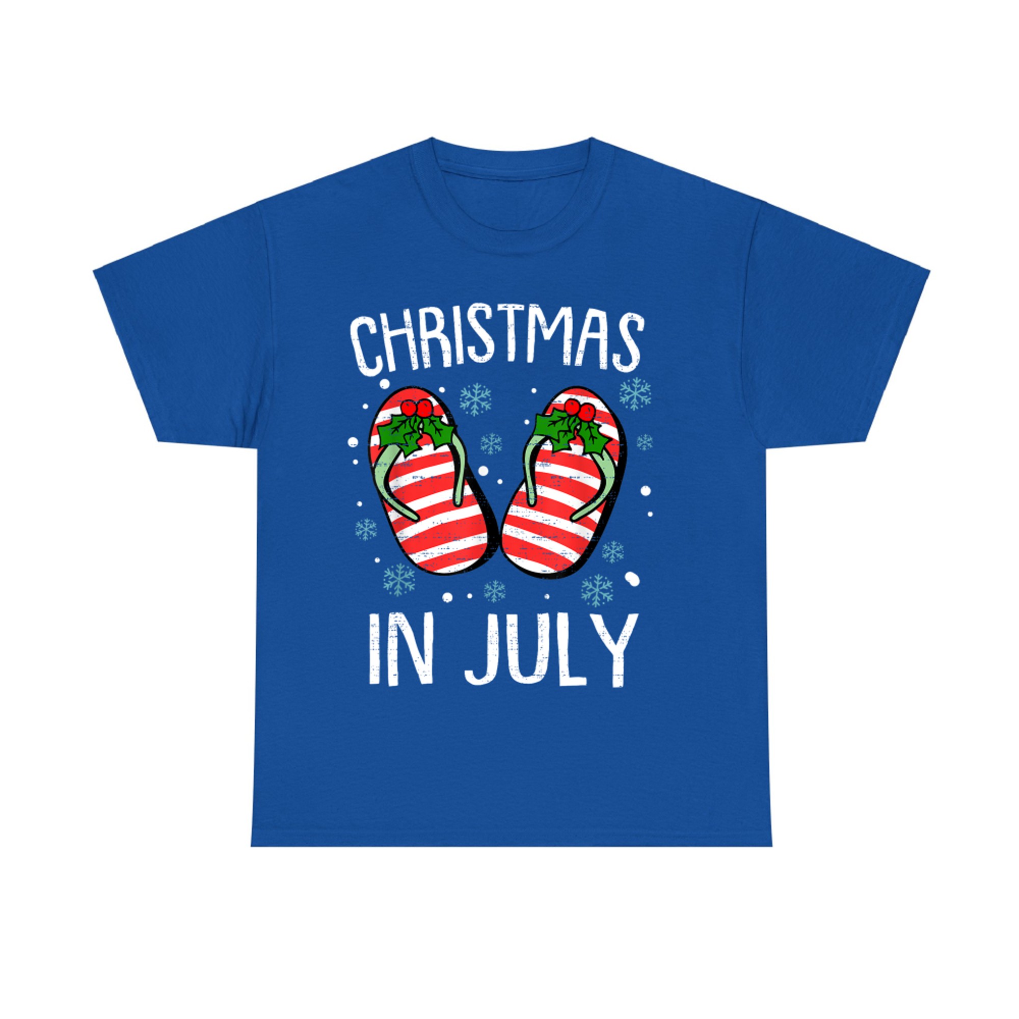 Funny Flip Flops Christmas In July Xmas Beach Vacation T-Shirt