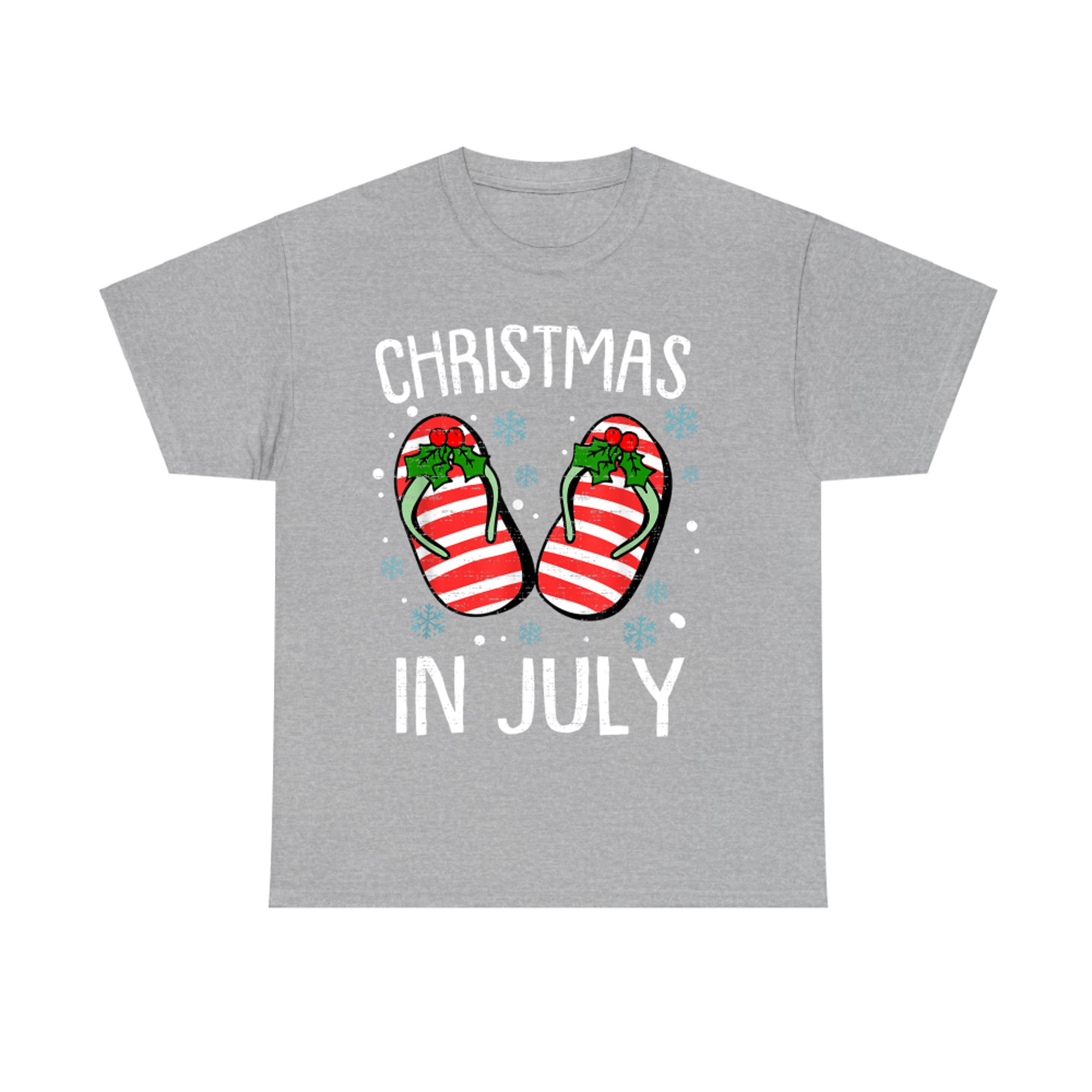 Funny Flip Flops Christmas In July Xmas Beach Vacation T-Shirt
